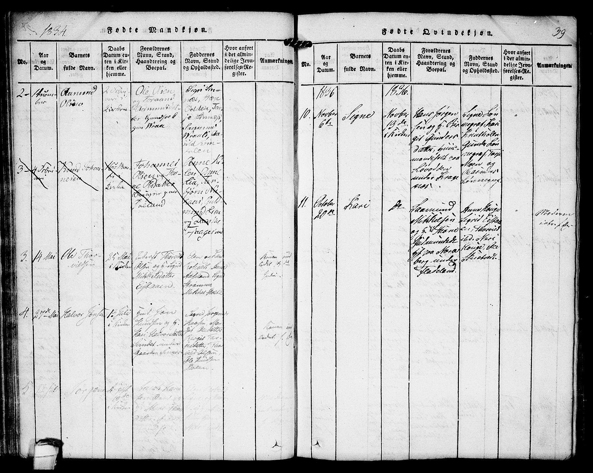 Kviteseid kirkebøker, AV/SAKO-A-276/F/Fc/L0001: Parish register (official) no. III 1, 1815-1836, p. 39