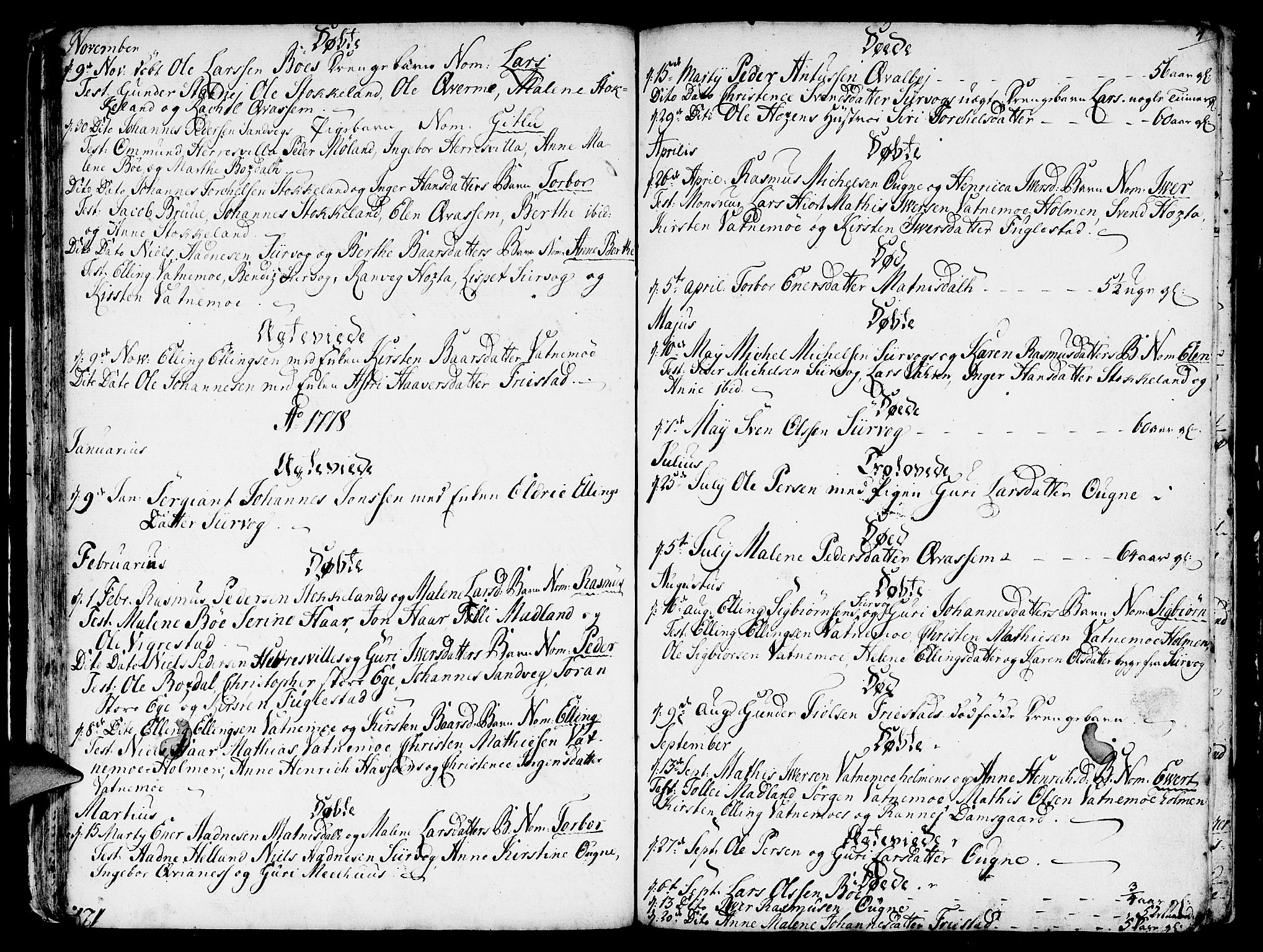 Eigersund sokneprestkontor, SAST/A-101807/S08/L0004: Parish register (official) no. A 4 /2, 1776-1789, p. 4