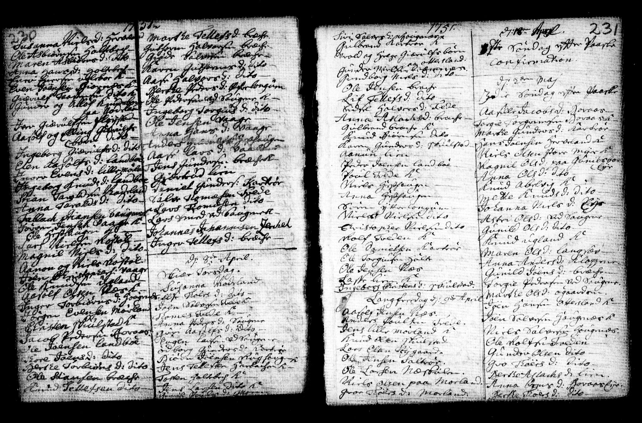 Holt sokneprestkontor, AV/SAK-1111-0021/F/Fa/L0002: Parish register (official) no. A 2, 1739-1753, p. 230-231