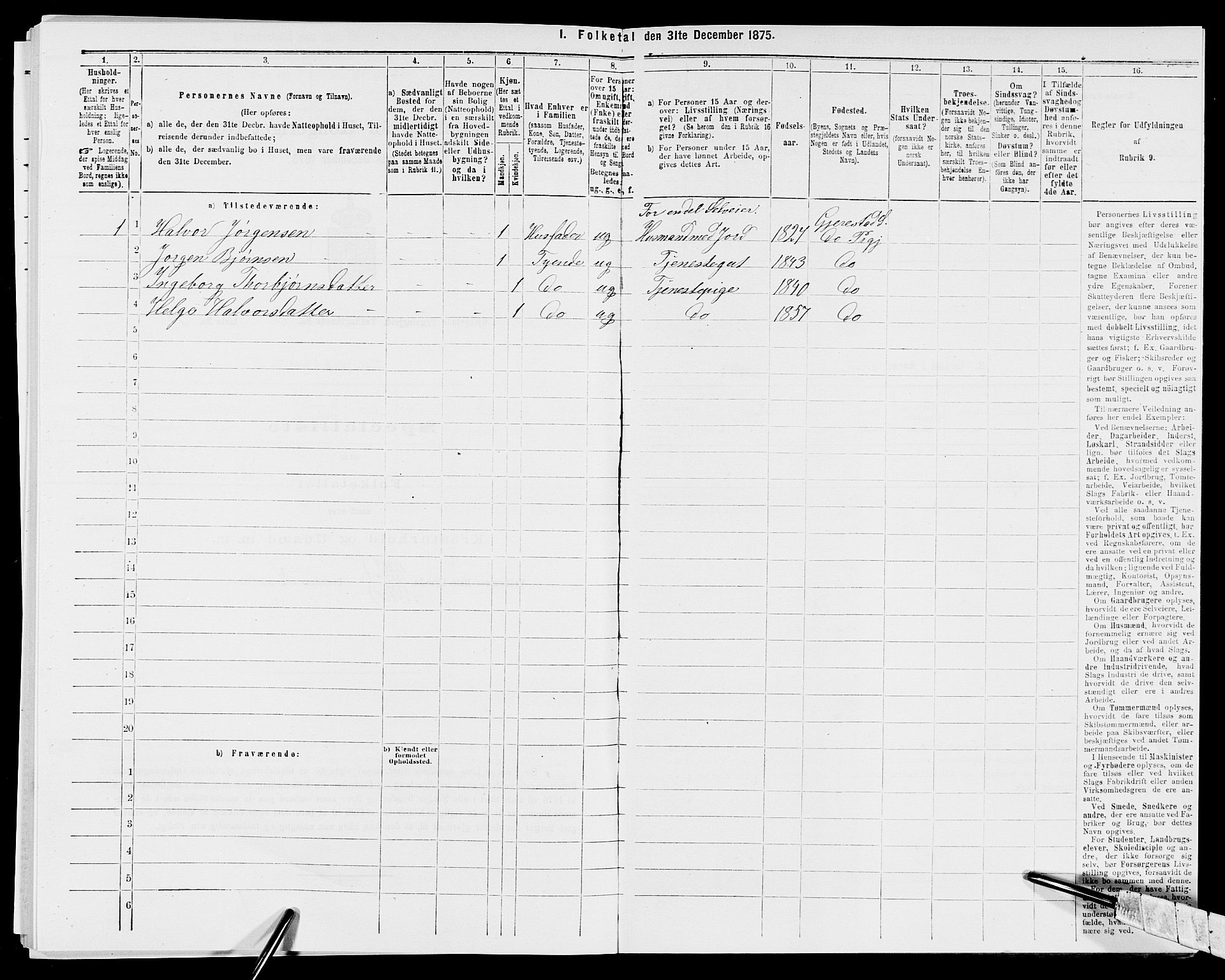 SAK, 1875 census for 0911P Gjerstad, 1875, p. 704
