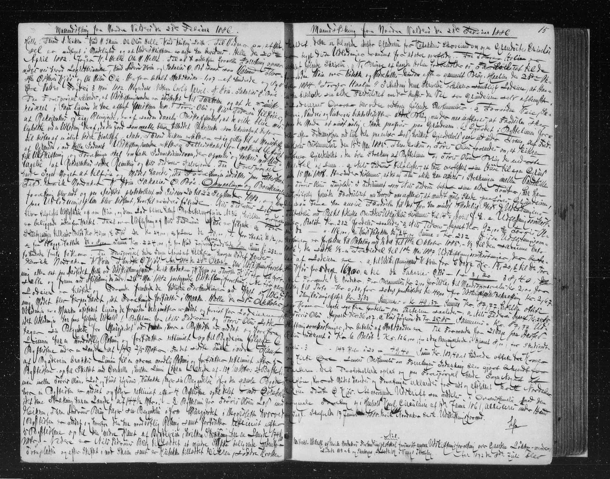 Valdres sorenskriveri, AV/SAH-TING-016/H/Hb/Hba/L0018: Mortgage book no. 18, 1886-1888, p. 15