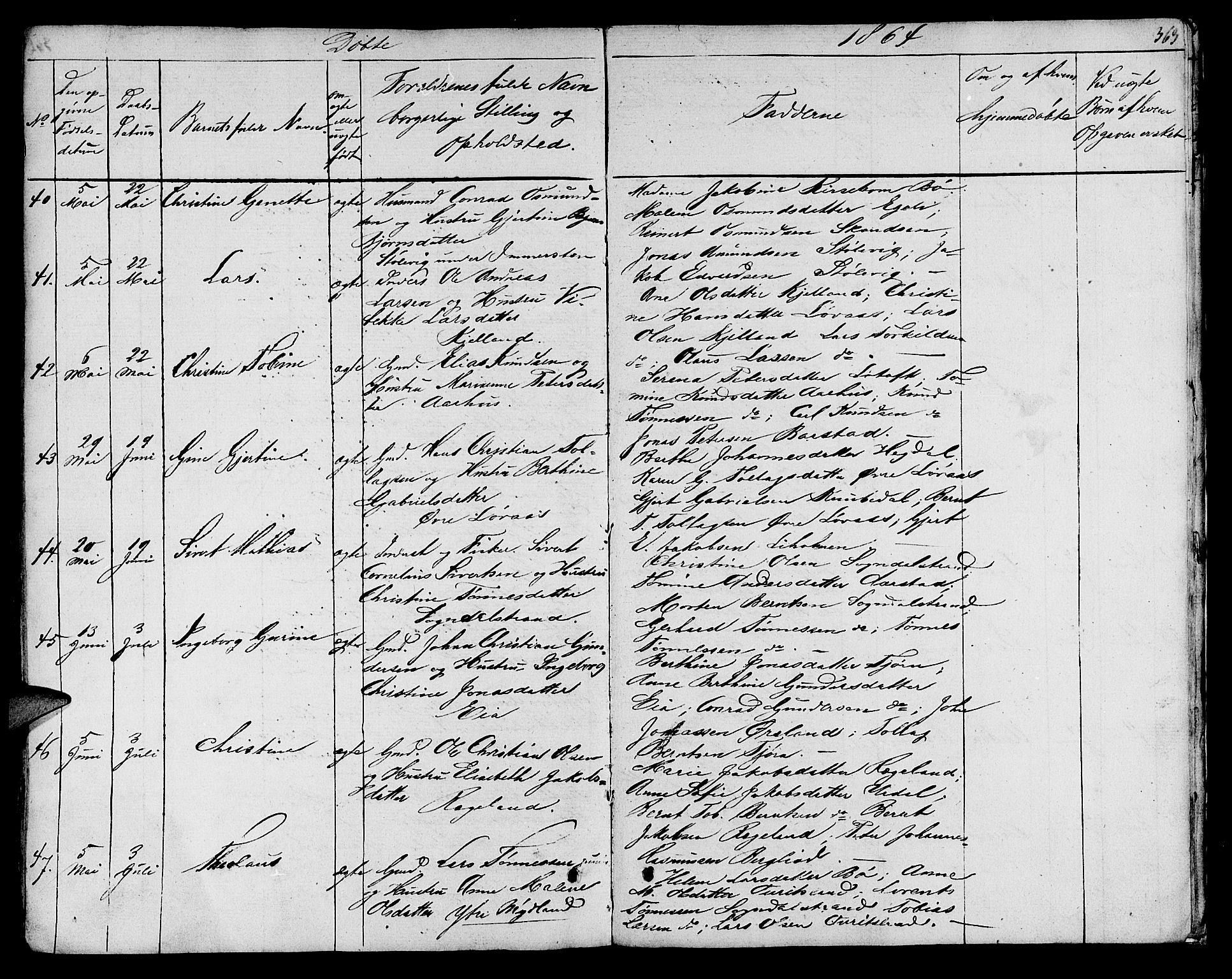 Sokndal sokneprestkontor, SAST/A-101808: Parish register (copy) no. B 2, 1849-1865, p. 363