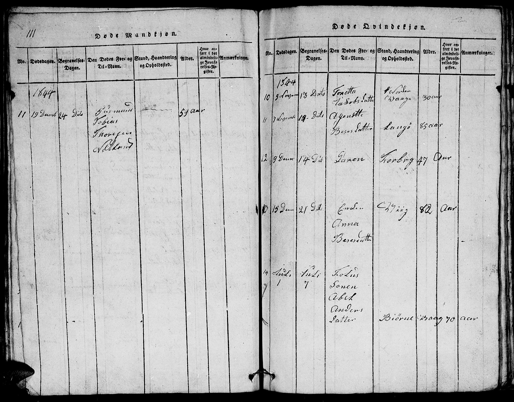 Herad sokneprestkontor, AV/SAK-1111-0018/F/Fb/Fbb/L0001: Parish register (copy) no. B 1, 1815-1852, p. 111