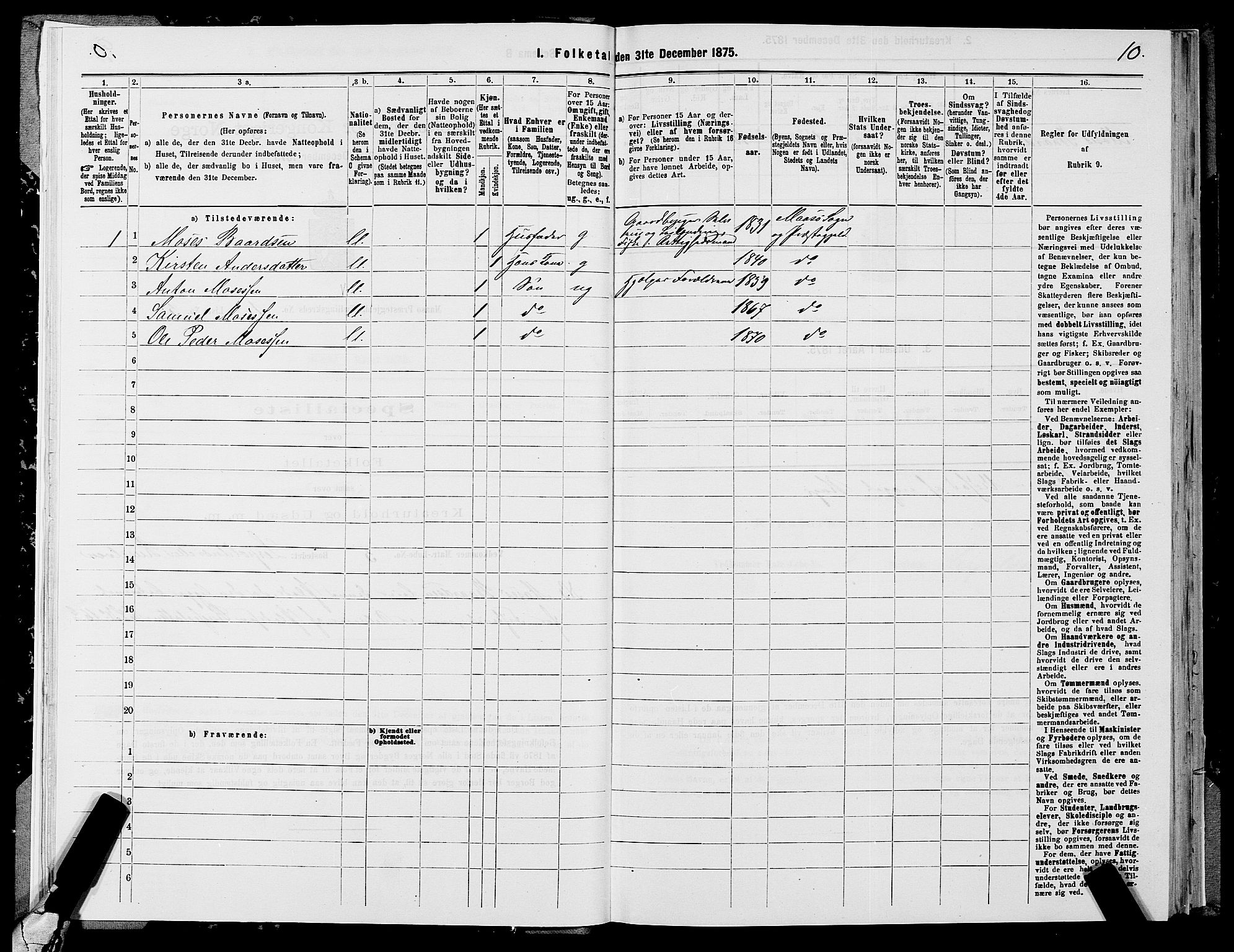 SATØ, 1875 census for 2018P Måsøy, 1875, p. 1010