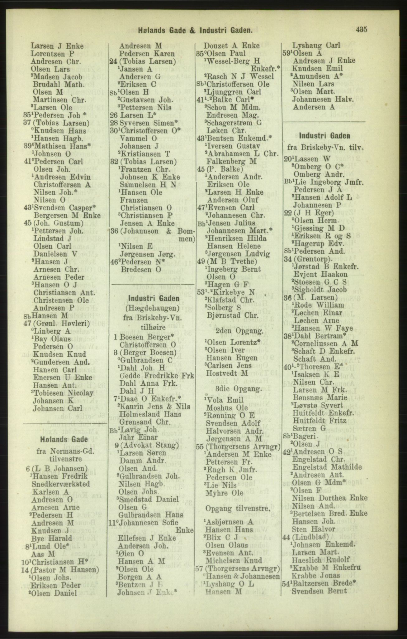 Kristiania/Oslo adressebok, PUBL/-, 1886, p. 435