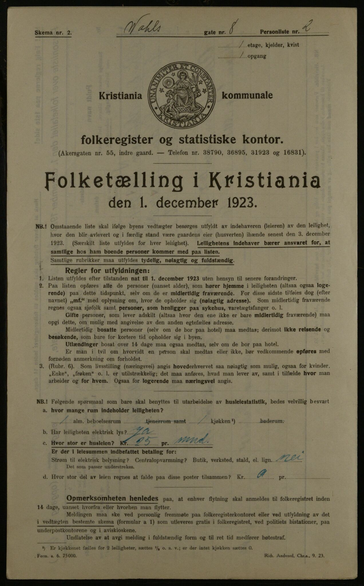 OBA, Municipal Census 1923 for Kristiania, 1923, p. 134336