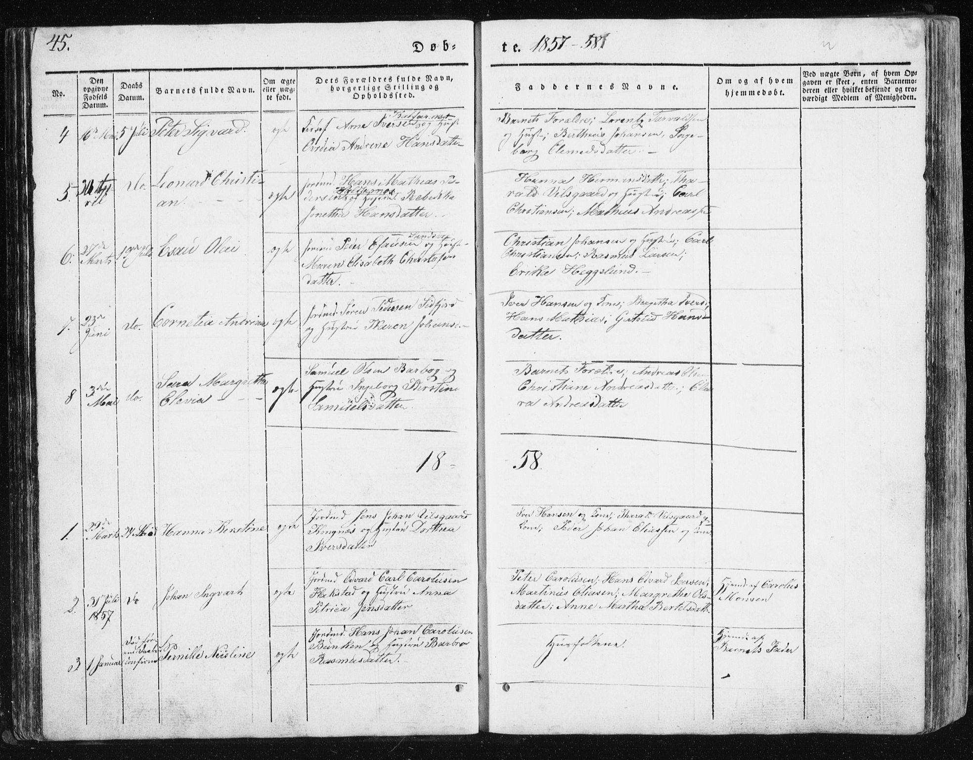 Berg sokneprestkontor, SATØ/S-1318/G/Ga/Gab/L0011klokker: Parish register (copy) no. 11, 1833-1878, p. 45