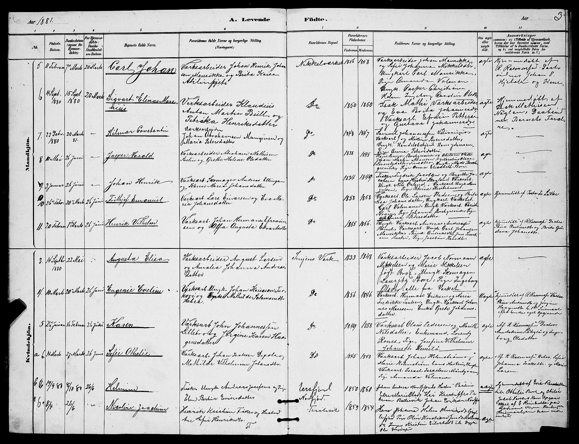 Berg sokneprestkontor, SATØ/S-1318/G/Ga/Gab/L0017klokker: Parish register (copy) no. 17, 1881-1887, p. 3