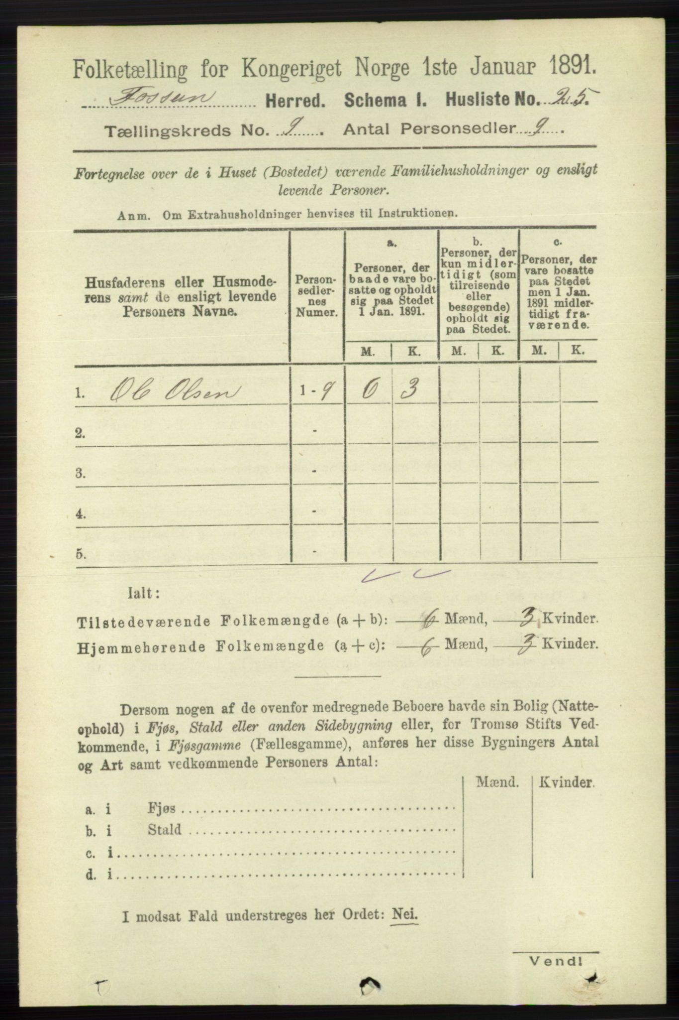 RA, 1891 census for 1129 Forsand, 1891, p. 1466