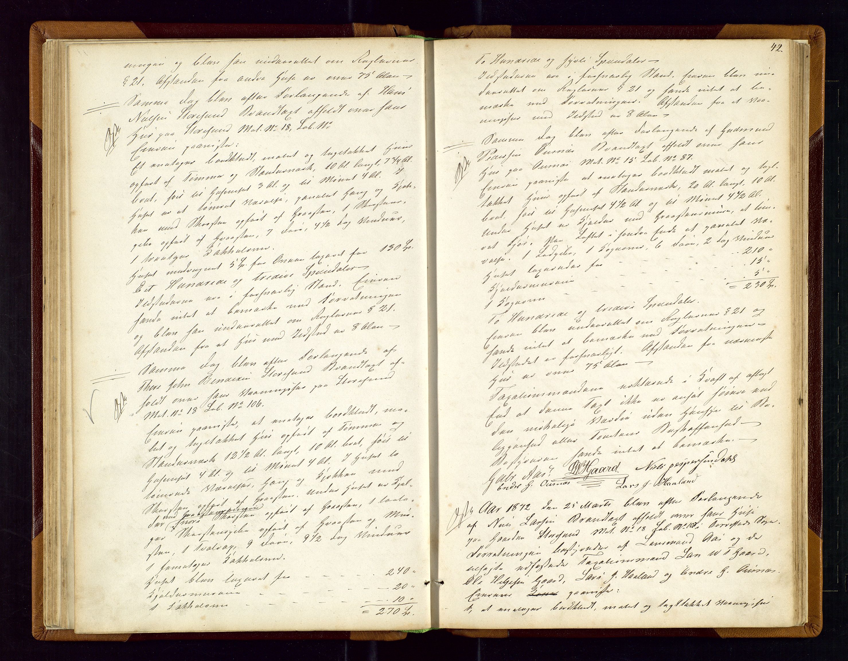 Torvestad lensmannskontor, AV/SAST-A-100307/1/Goa/L0001: "Brandtaxationsprotokol for Torvestad Thinglag", 1867-1883, p. 41b-42a