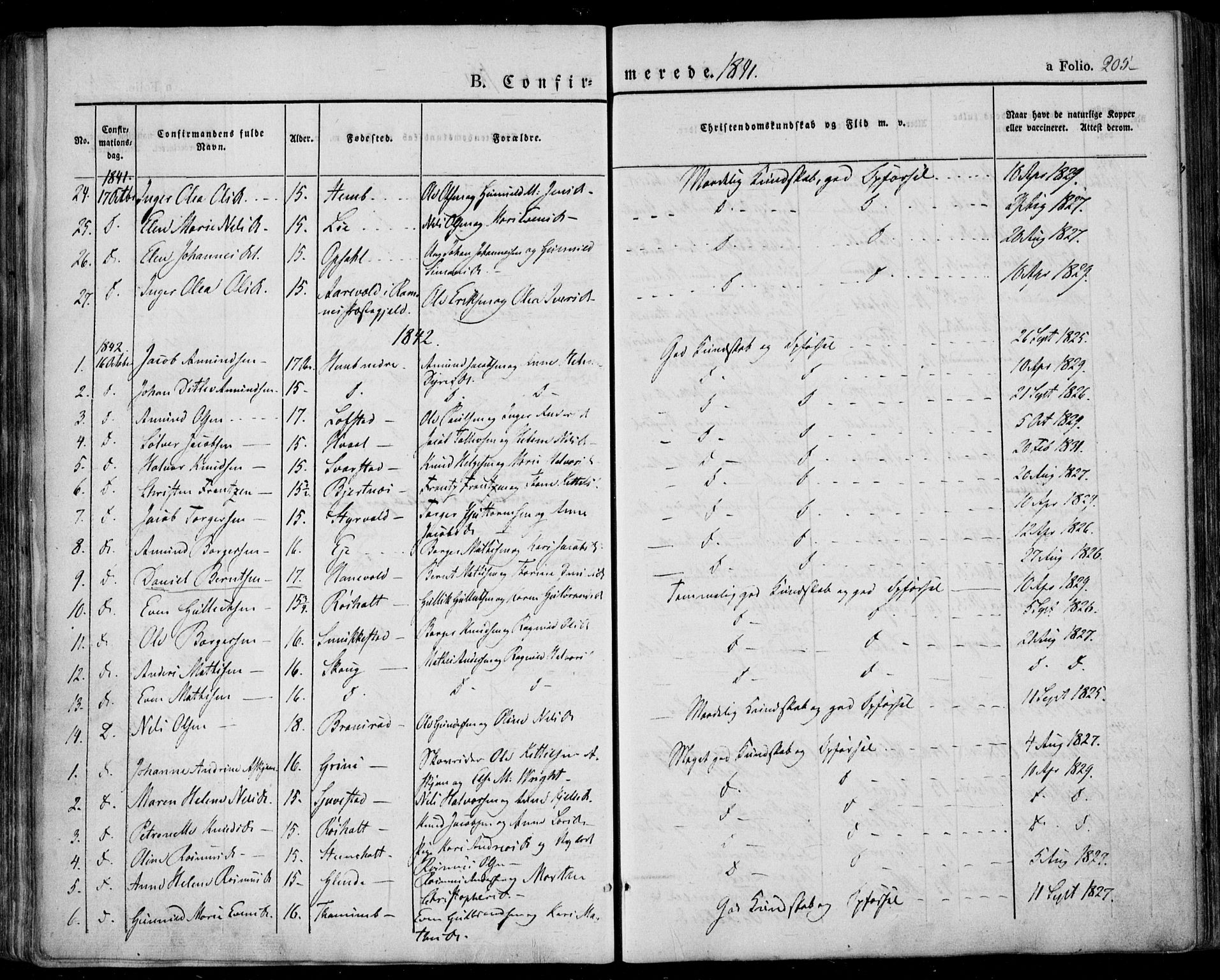 Lardal kirkebøker, SAKO/A-350/F/Fa/L0006: Parish register (official) no. I 6, 1835-1860, p. 205