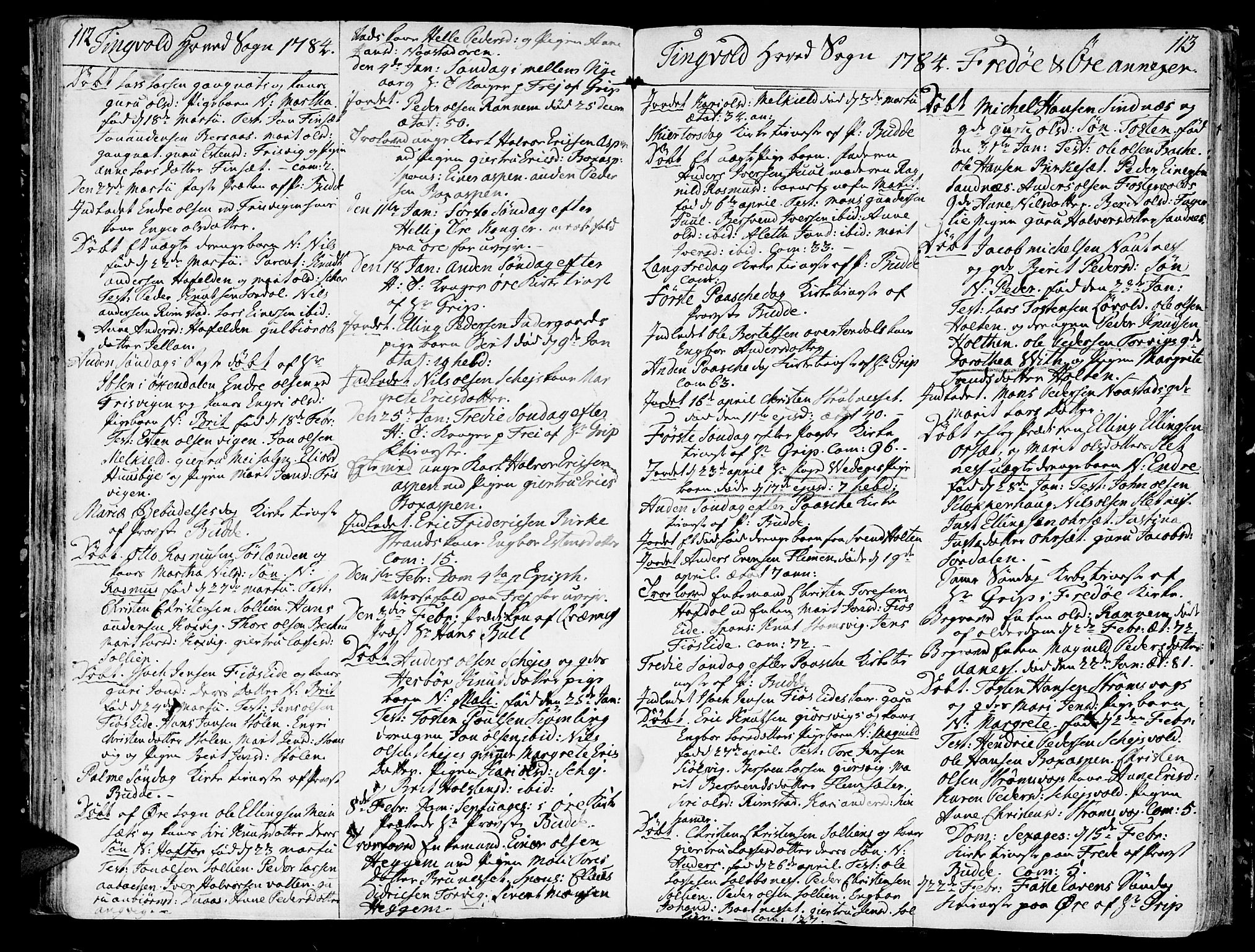 Ministerialprotokoller, klokkerbøker og fødselsregistre - Møre og Romsdal, AV/SAT-A-1454/586/L0980: Parish register (official) no. 586A06, 1776-1794, p. 112-113