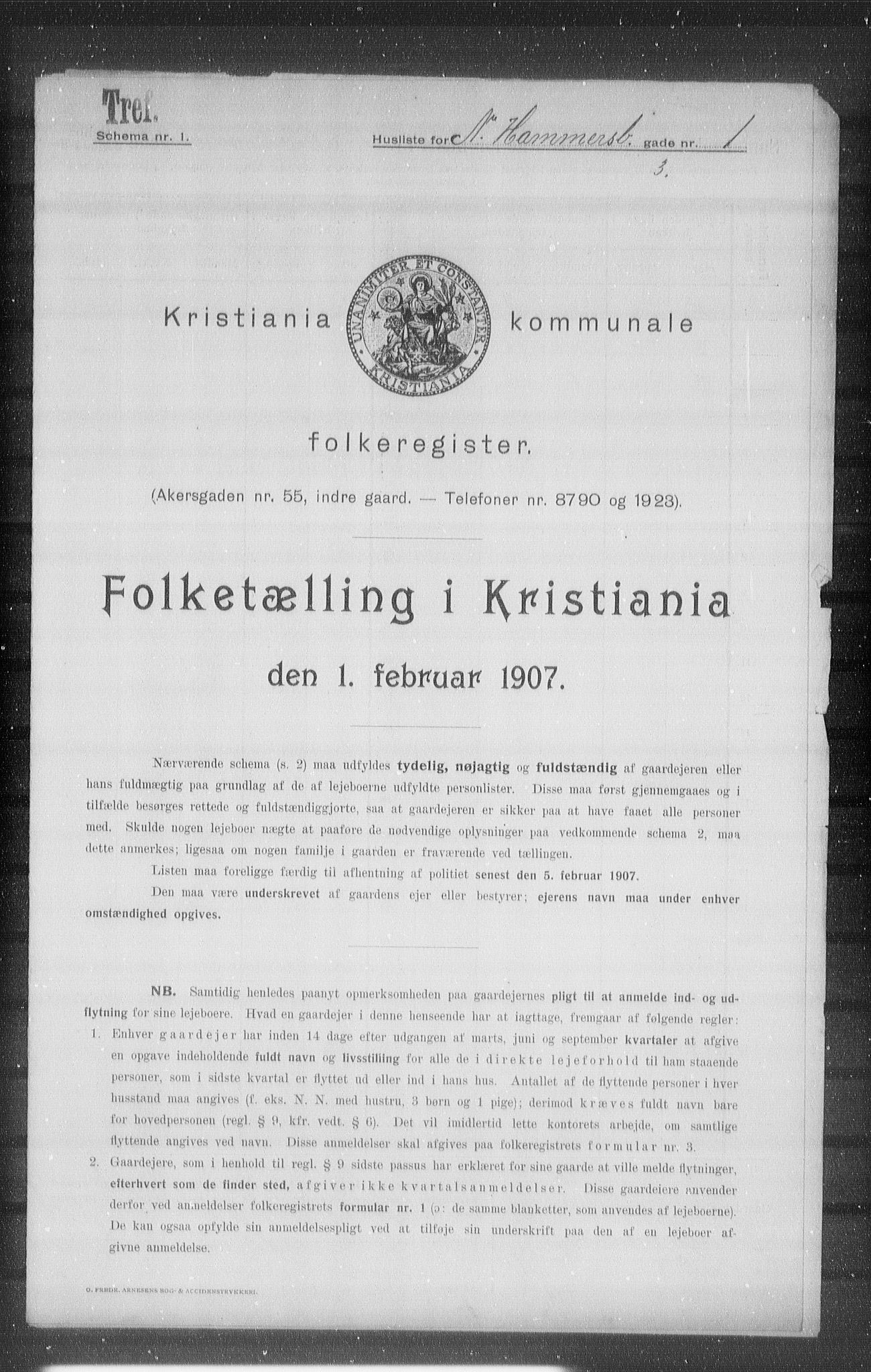 OBA, Municipal Census 1907 for Kristiania, 1907, p. 35360