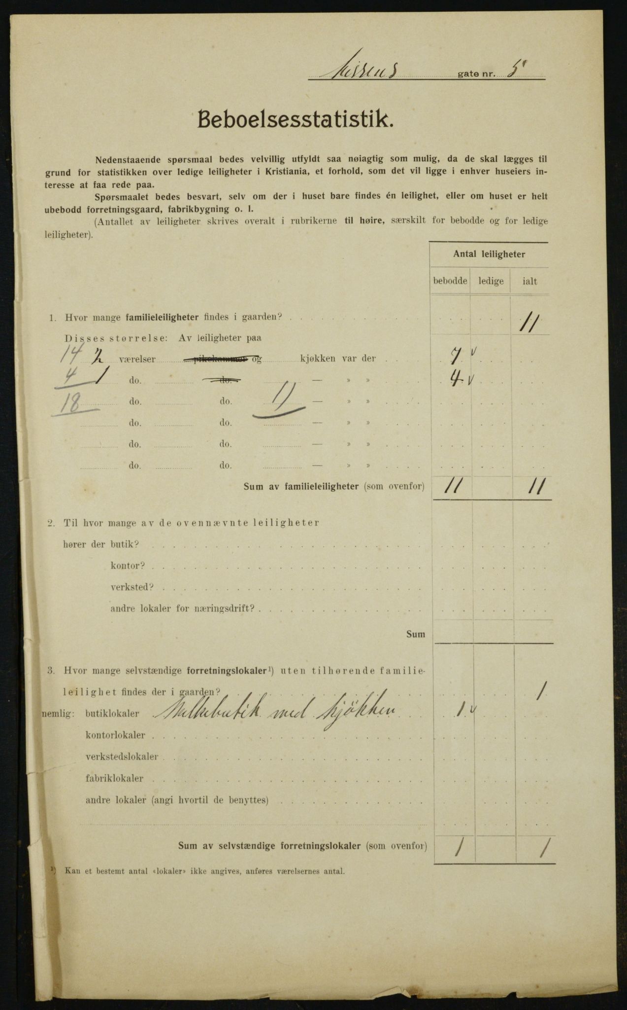 OBA, Municipal Census 1910 for Kristiania, 1910, p. 68757