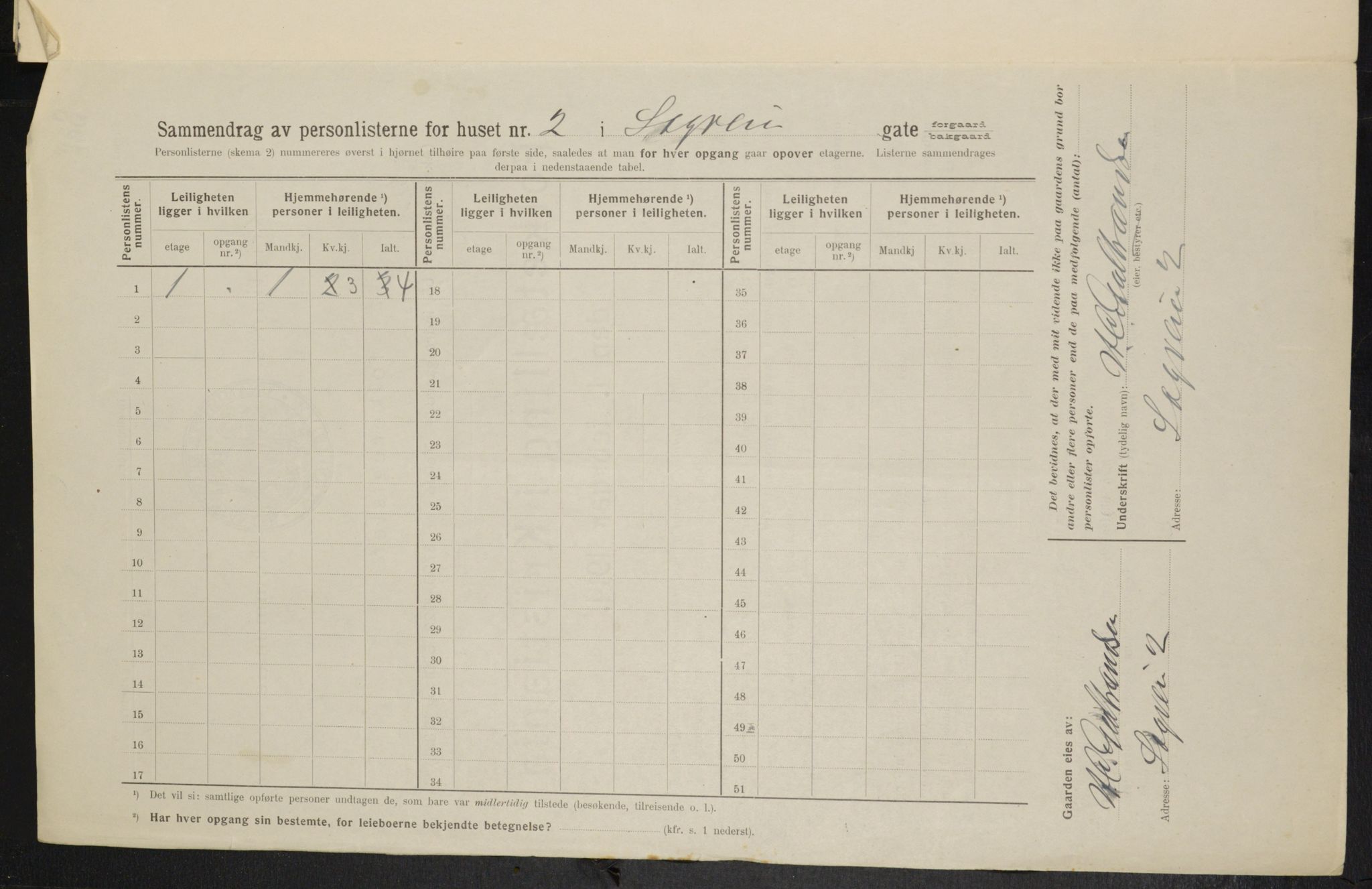 OBA, Municipal Census 1914 for Kristiania, 1914, p. 86267