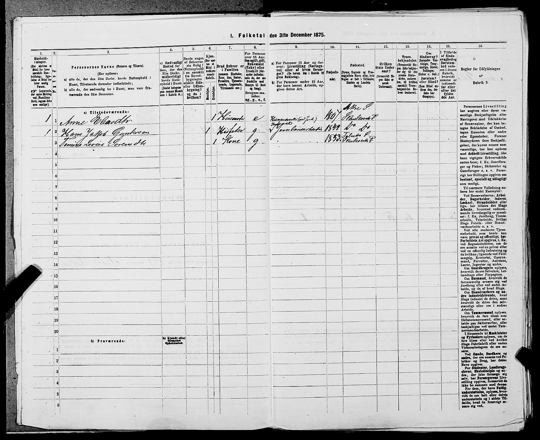 SAST, 1875 census for 1150L Skudenes/Falnes, Åkra og Ferkingstad, 1875, p. 712