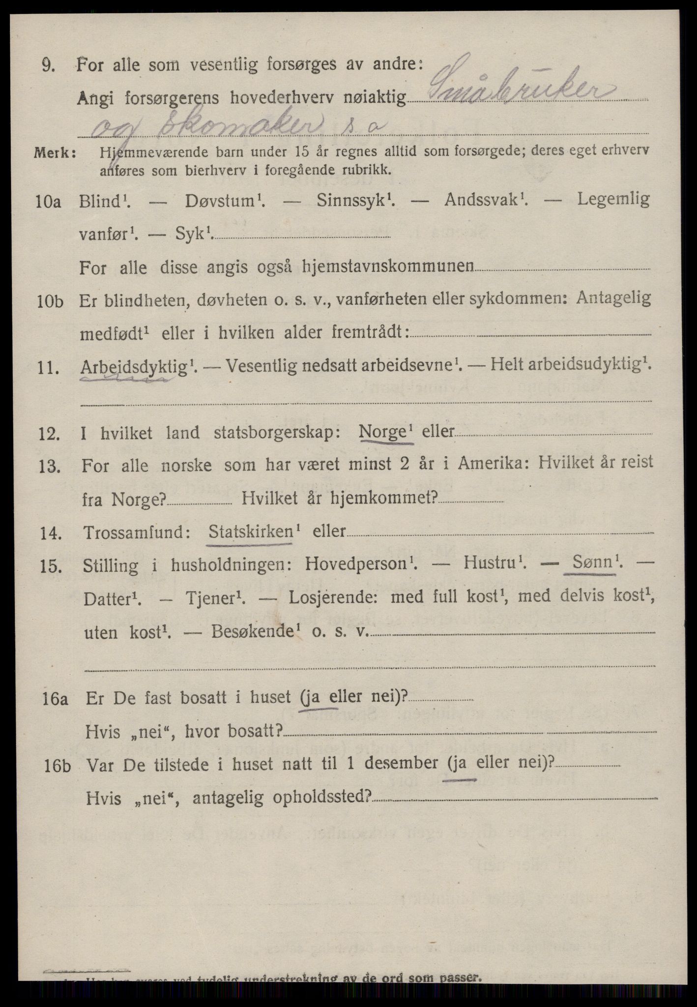 SAT, 1920 census for Grytten, 1920, p. 2627