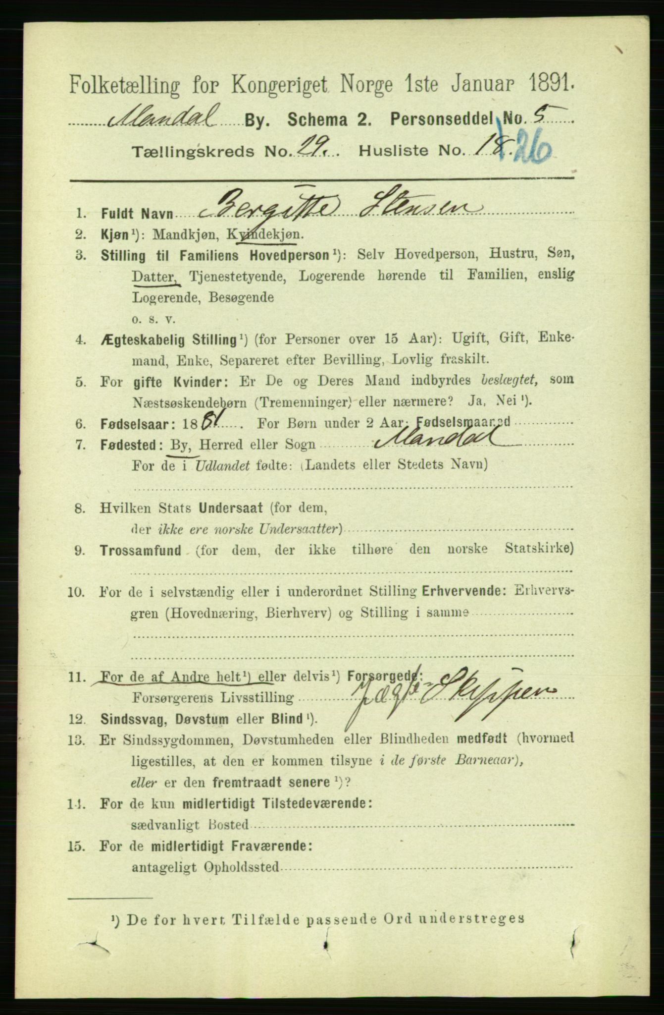 RA, 1891 census for 1002 Mandal, 1891, p. 5218