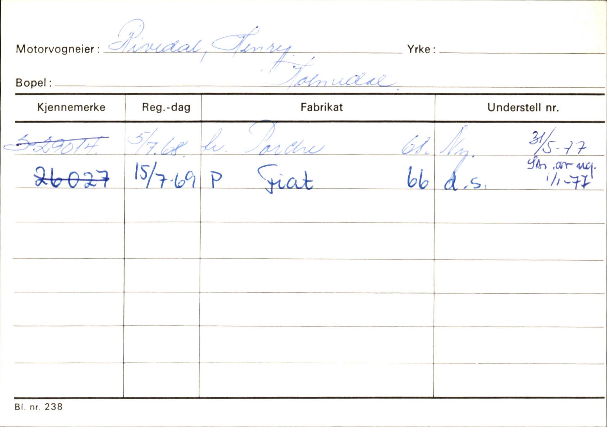 Statens vegvesen, Sogn og Fjordane vegkontor, AV/SAB-A-5301/4/F/L0126: Eigarregister Fjaler M-Å. Leikanger A-Å, 1945-1975, p. 89