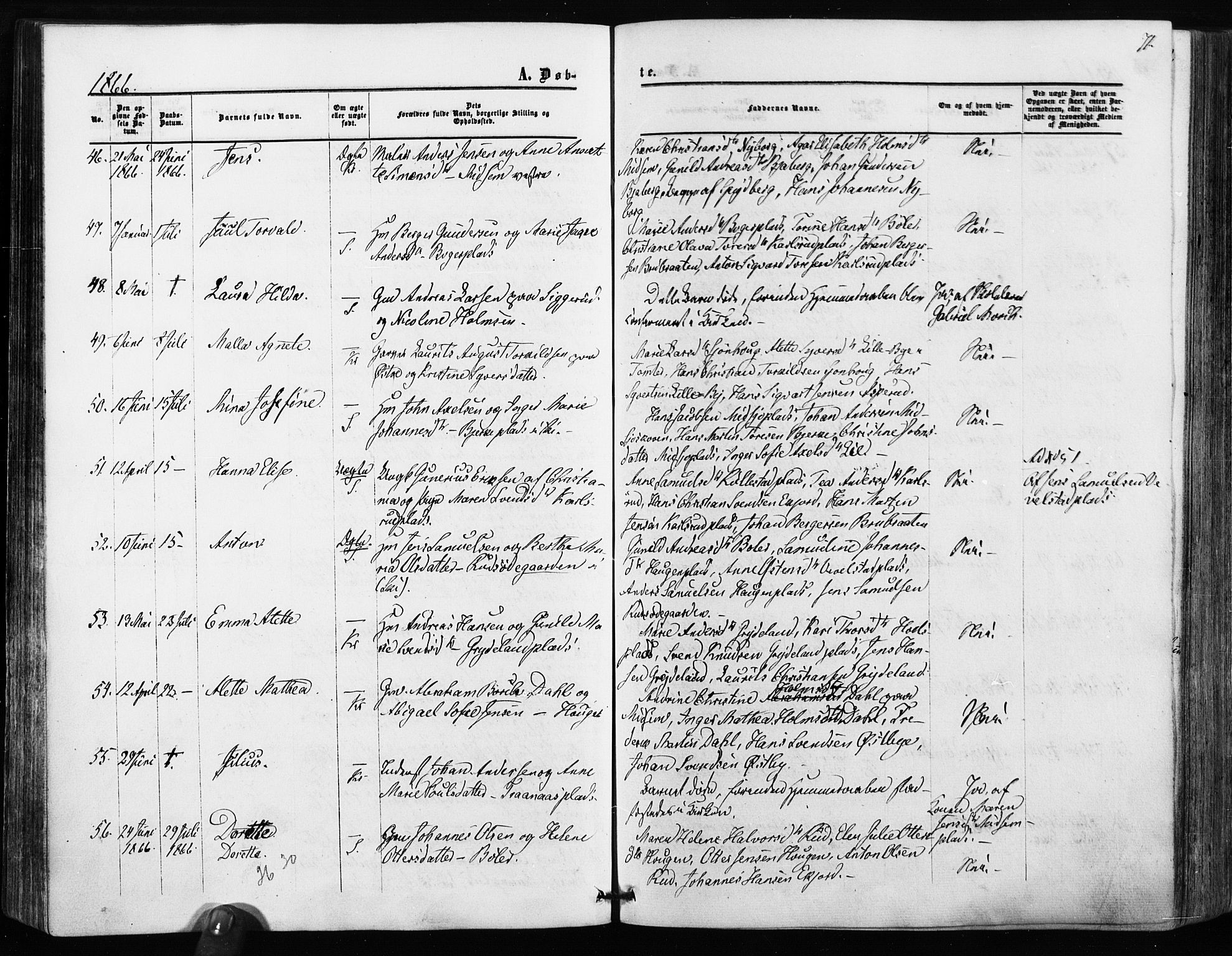 Kråkstad prestekontor Kirkebøker, AV/SAO-A-10125a/F/Fa/L0007: Parish register (official) no. I 7, 1858-1870, p. 71