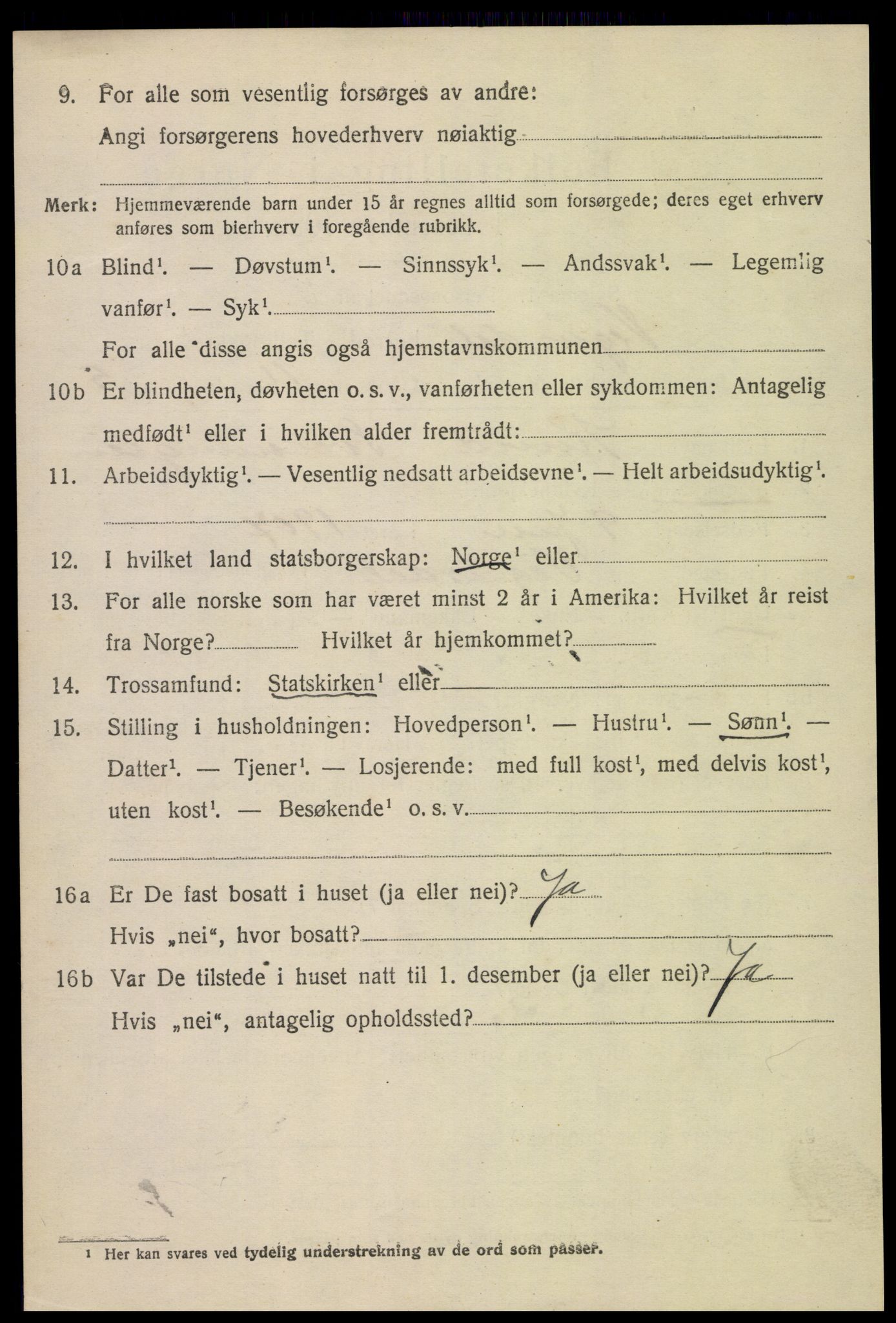 SAK, 1920 census for Vegusdal, 1920, p. 770