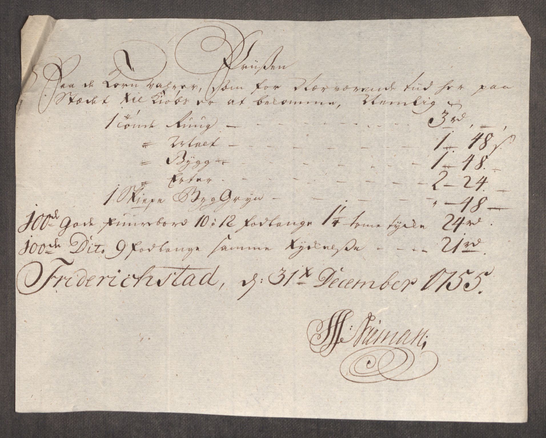 Rentekammeret inntil 1814, Realistisk ordnet avdeling, AV/RA-EA-4070/Oe/L0005: [Ø1]: Priskuranter, 1753-1757, p. 378