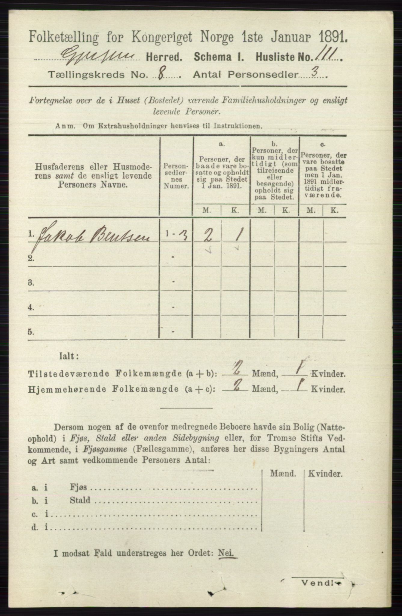 RA, 1891 census for 0812 Gjerpen, 1891, p. 4006