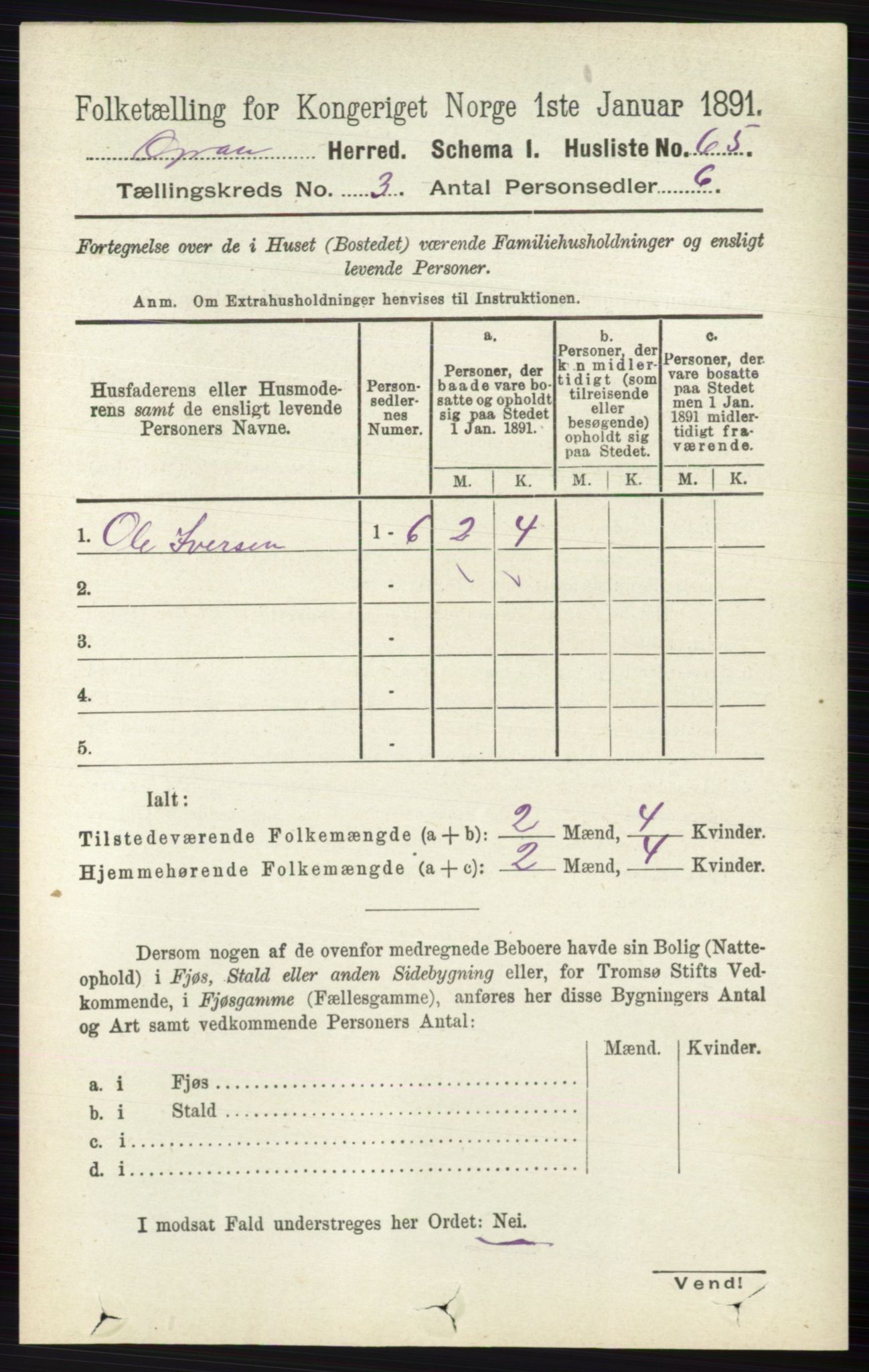 RA, 1891 census for 0534 Gran, 1891, p. 675