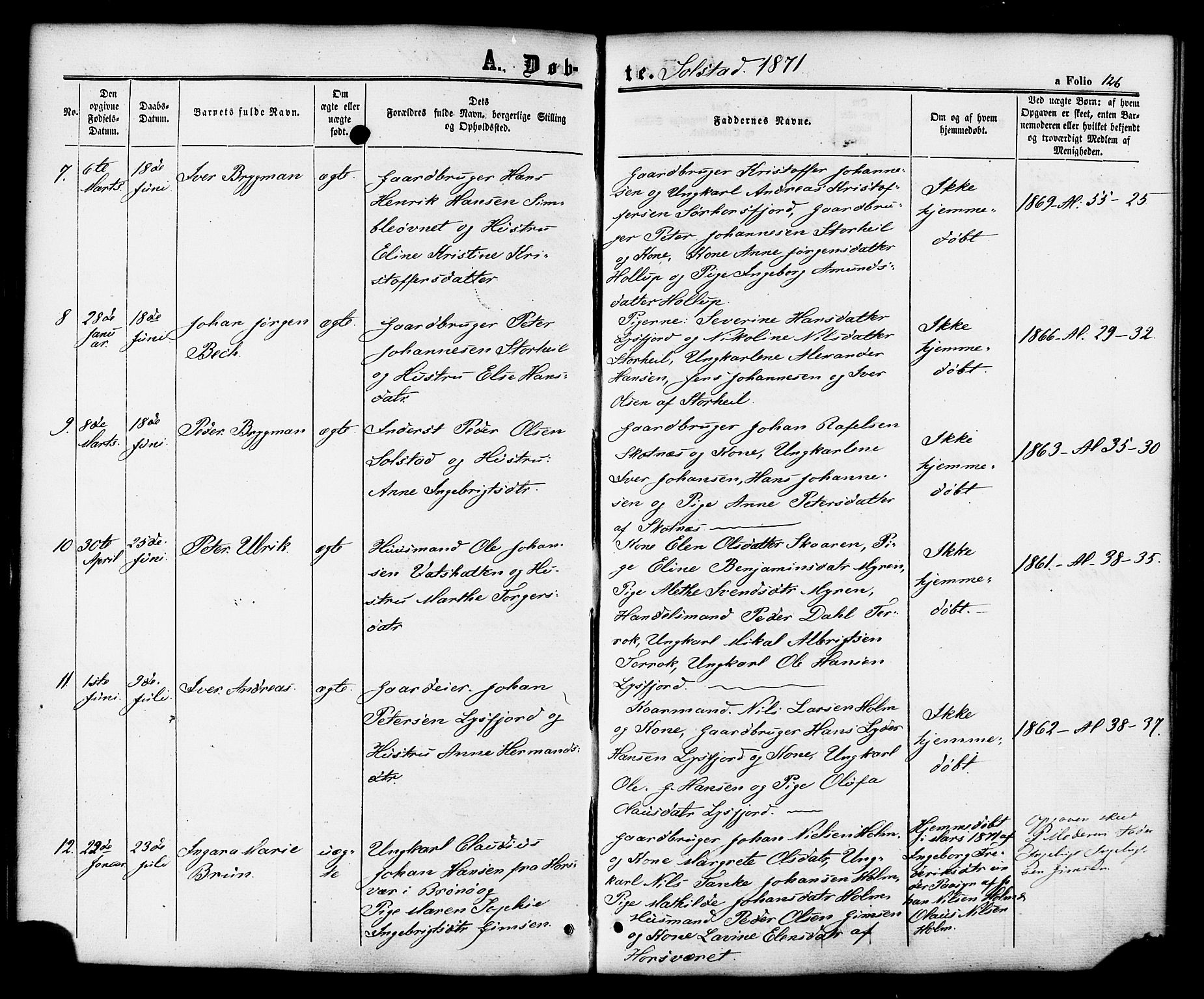 Ministerialprotokoller, klokkerbøker og fødselsregistre - Nordland, AV/SAT-A-1459/810/L0147: Parish register (official) no. 810A08 /2, 1862-1874, p. 126