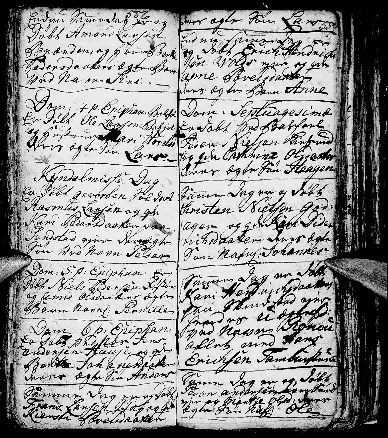 Nes prestekontor, Hedmark, AV/SAH-PREST-020/L/La/L0001: Parish register (copy) no. 1, 1663-1784, p. 556-557