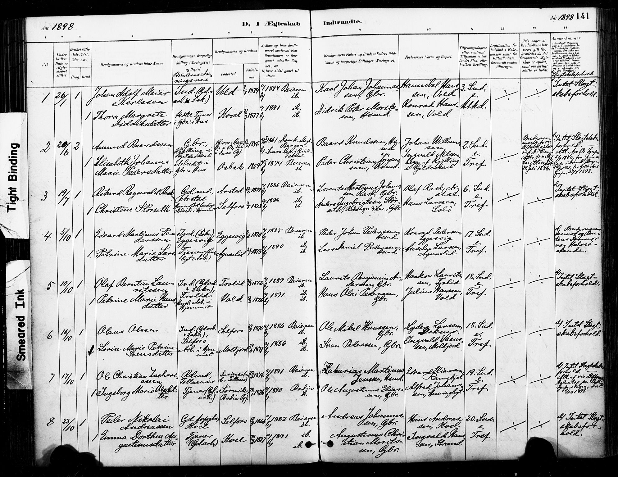 Ministerialprotokoller, klokkerbøker og fødselsregistre - Nordland, AV/SAT-A-1459/846/L0646: Parish register (official) no. 846A04, 1887-1901, p. 141