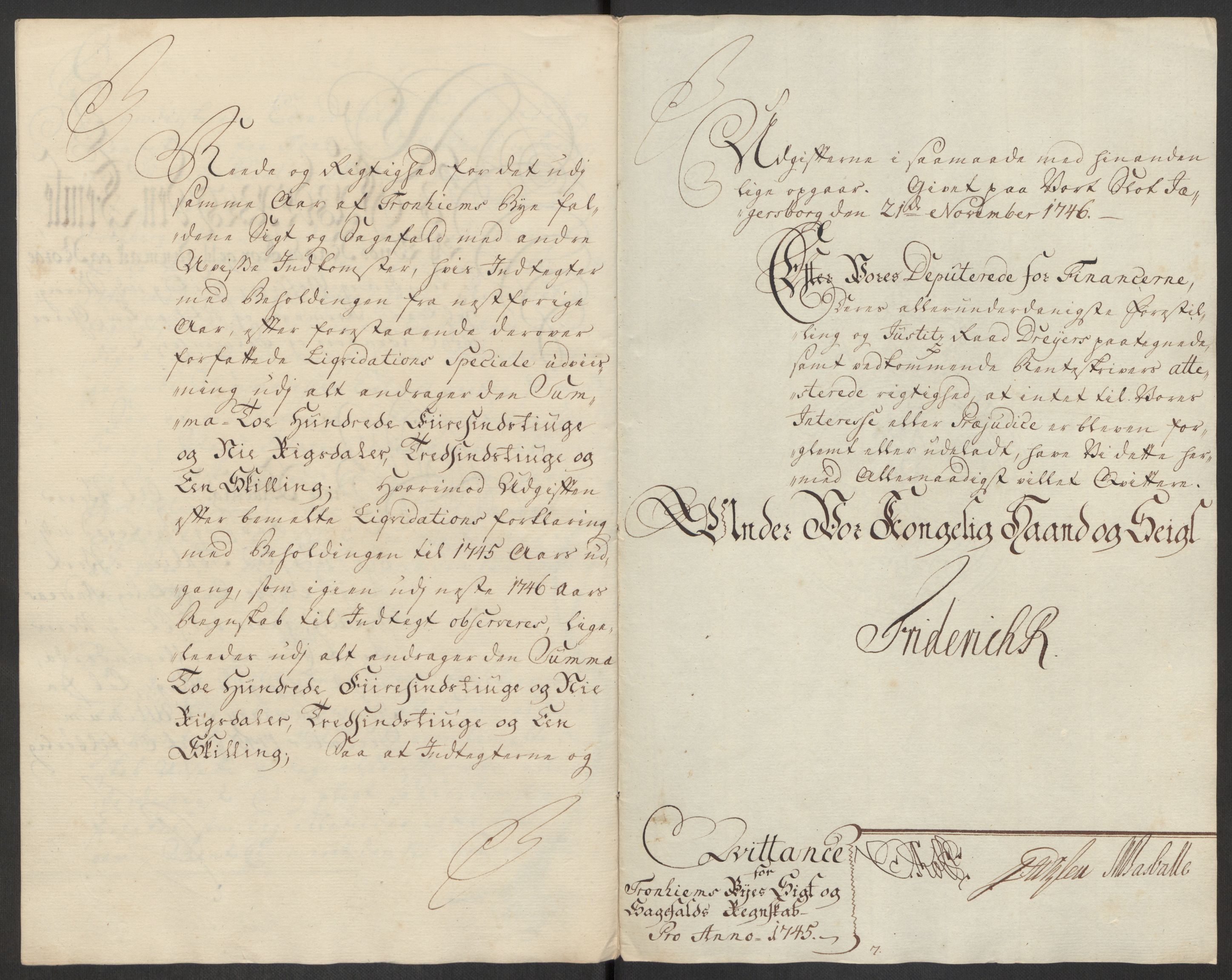 Rentekammeret inntil 1814, Reviderte regnskaper, Byregnskaper, RA/EA-4066/R/Rs/L0541: [S22] Sikt og sakefall, 1743-1746, p. 262