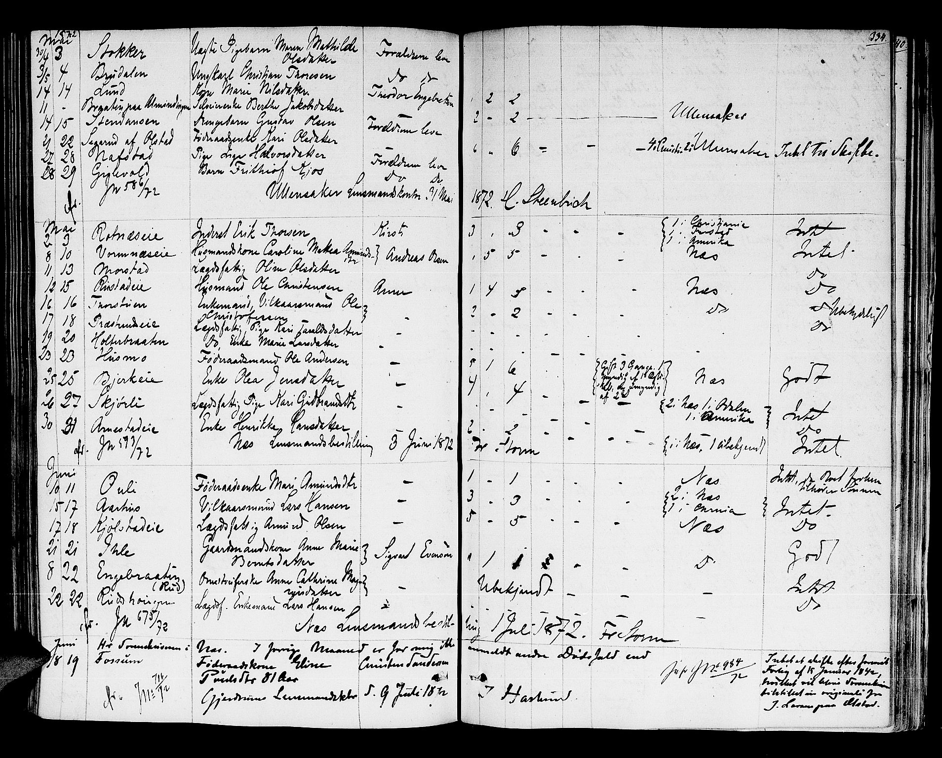 Nes tingrett, AV/SAO-A-10548/H/Hb/L0001: Registrerings- og forhandlingsprotokoll "M", 1845-1876, p. 333b-334a