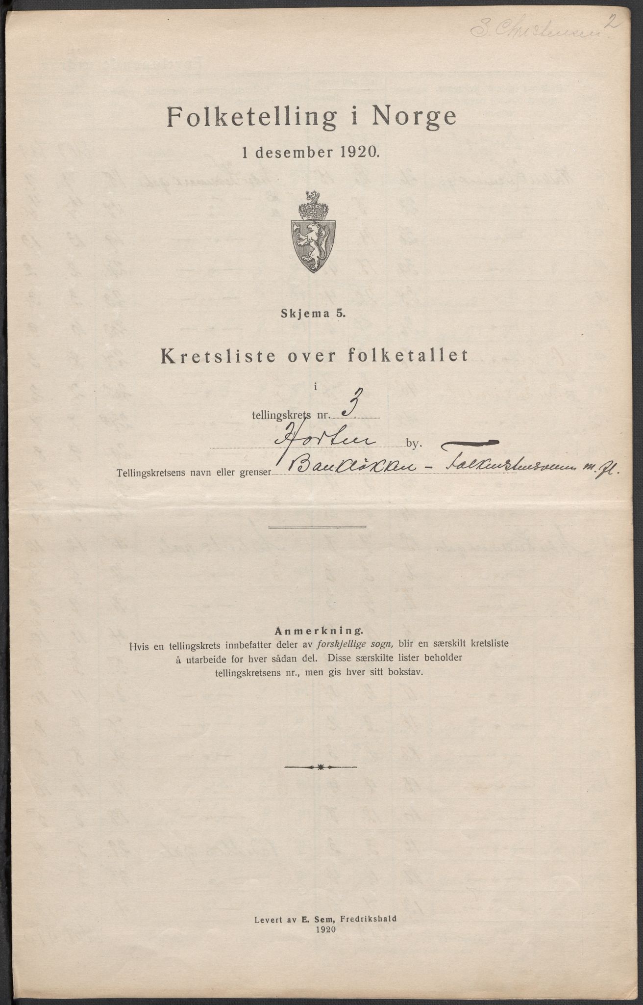 SAKO, 1920 census for Horten, 1920, p. 17