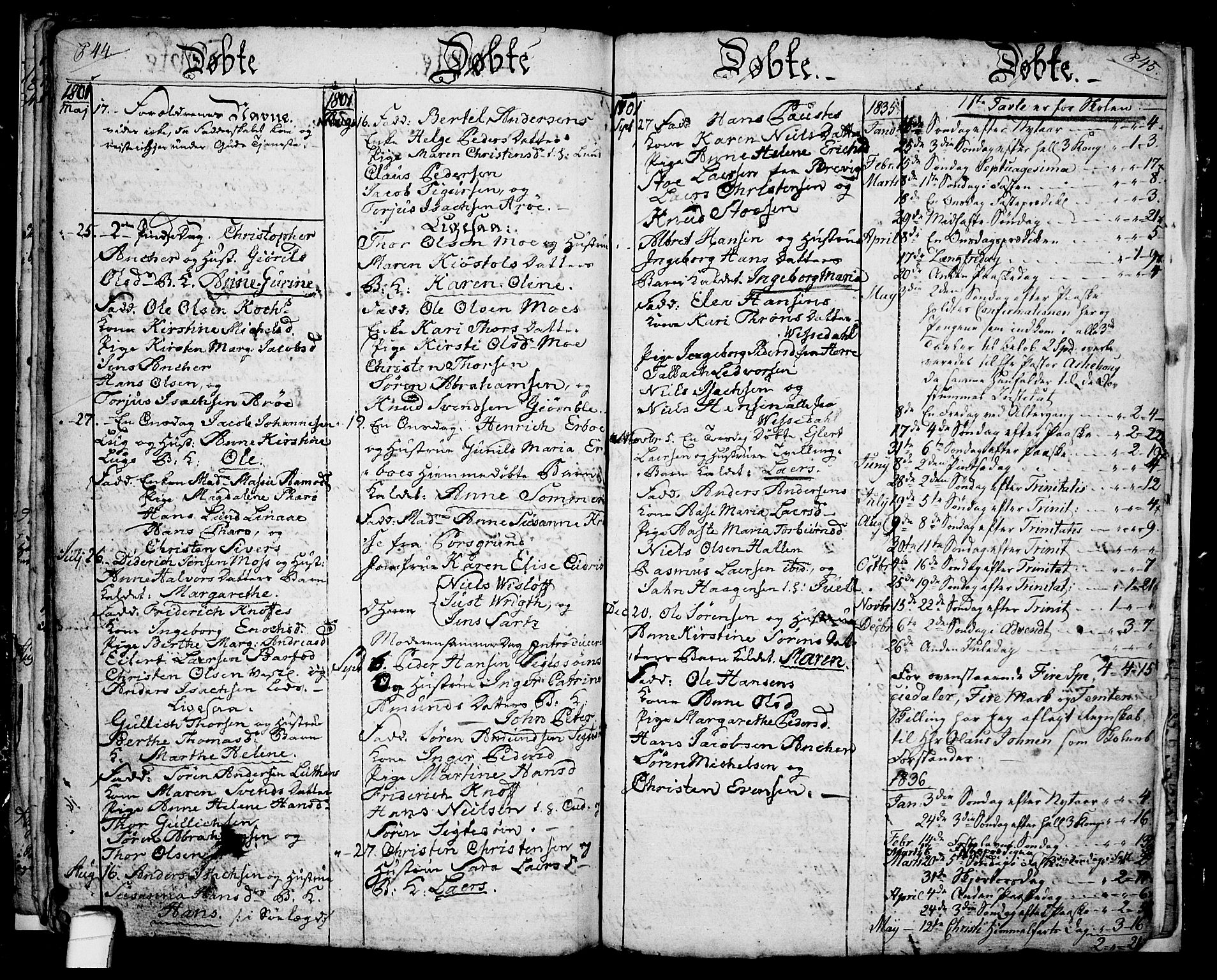 Langesund kirkebøker, SAKO/A-280/G/Ga/L0001: Parish register (copy) no. 1, 1783-1801, p. 44-45