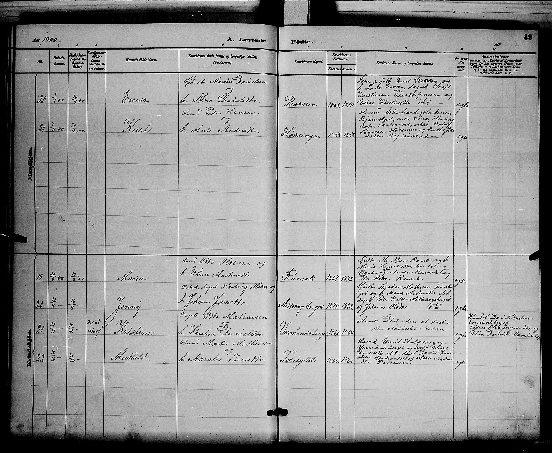 Åsnes prestekontor, AV/SAH-PREST-042/H/Ha/Hab/L0003: Parish register (copy) no. 3, 1890-1902, p. 49