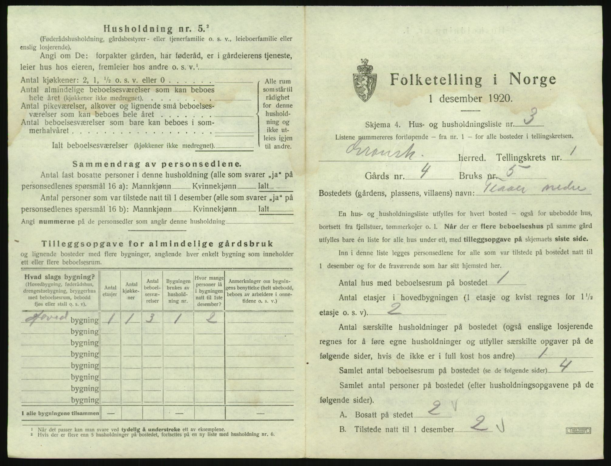 SAKO, 1920 census for Gransherad, 1920, p. 42