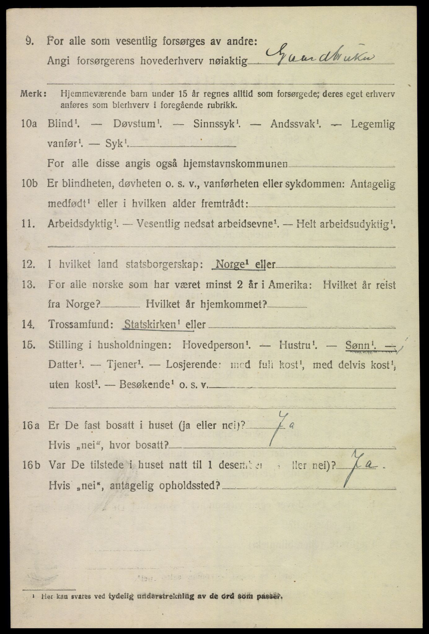 SAH, 1920 census for Fåberg, 1920, p. 13883
