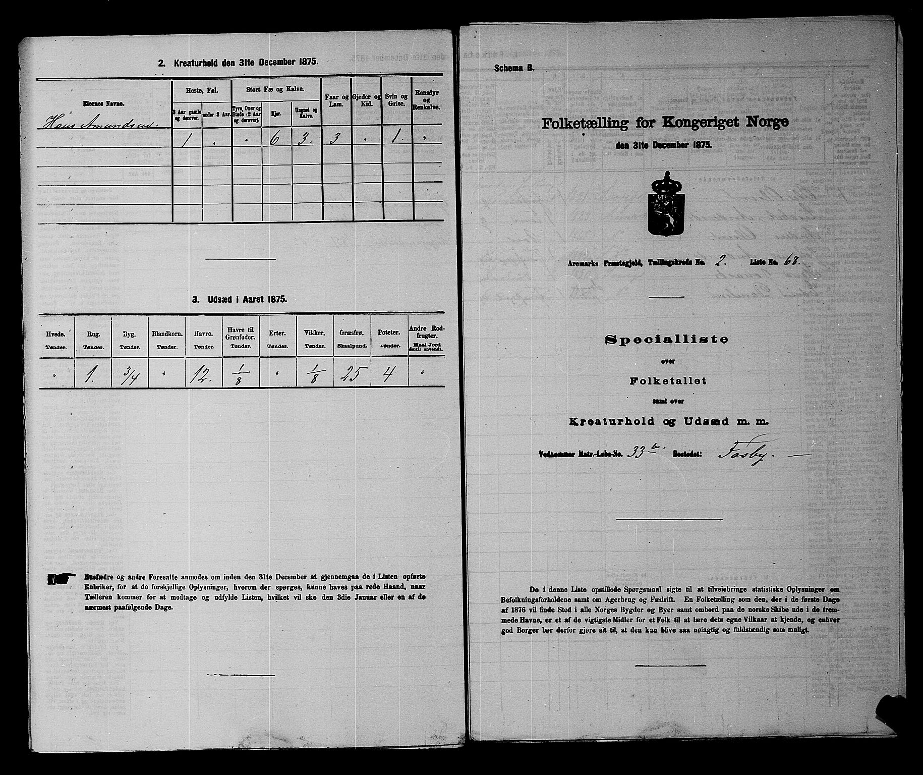 RA, 1875 census for 0118P Aremark, 1875, p. 367