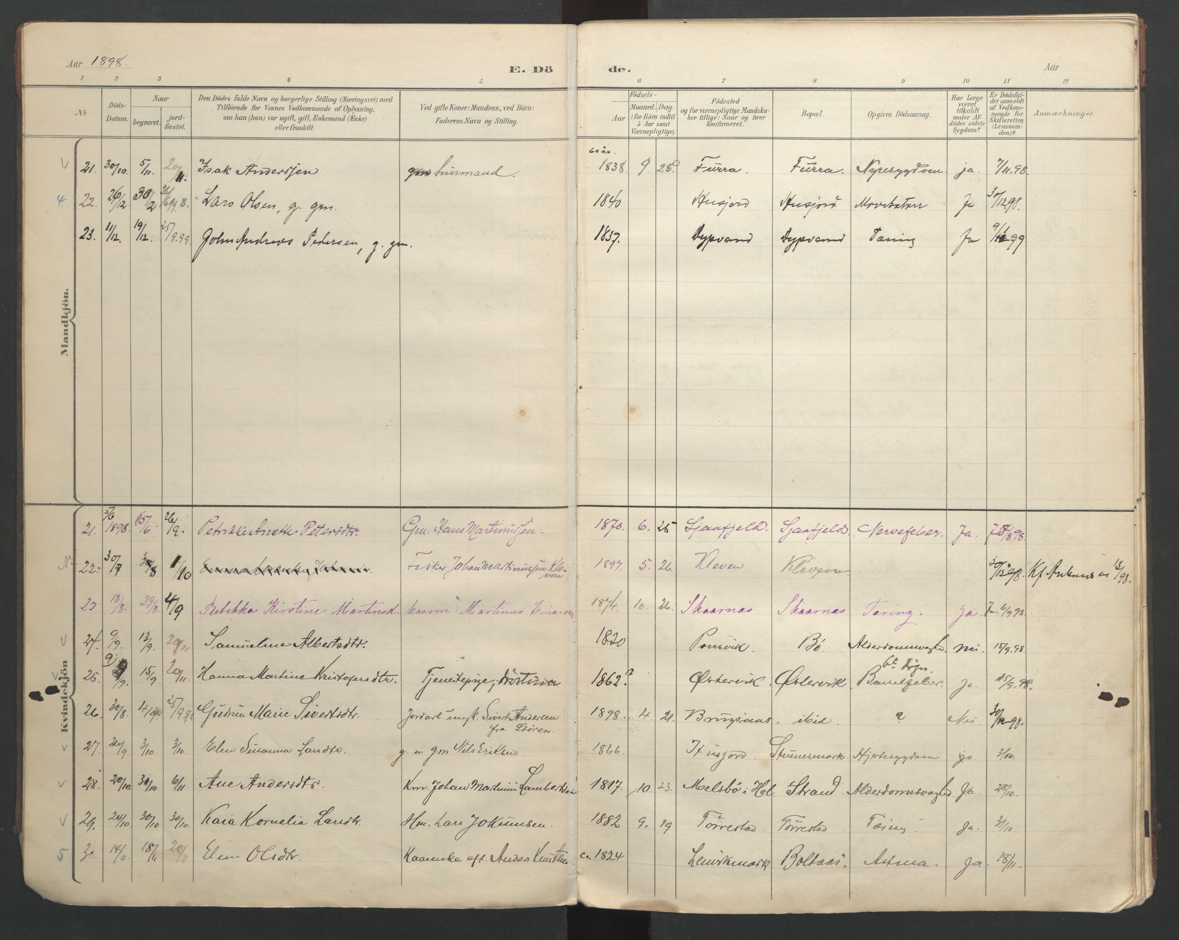 Ministerialprotokoller, klokkerbøker og fødselsregistre - Nordland, AV/SAT-A-1459/863/L0917: Parish register (copy) no. 863C07, 1898-1907