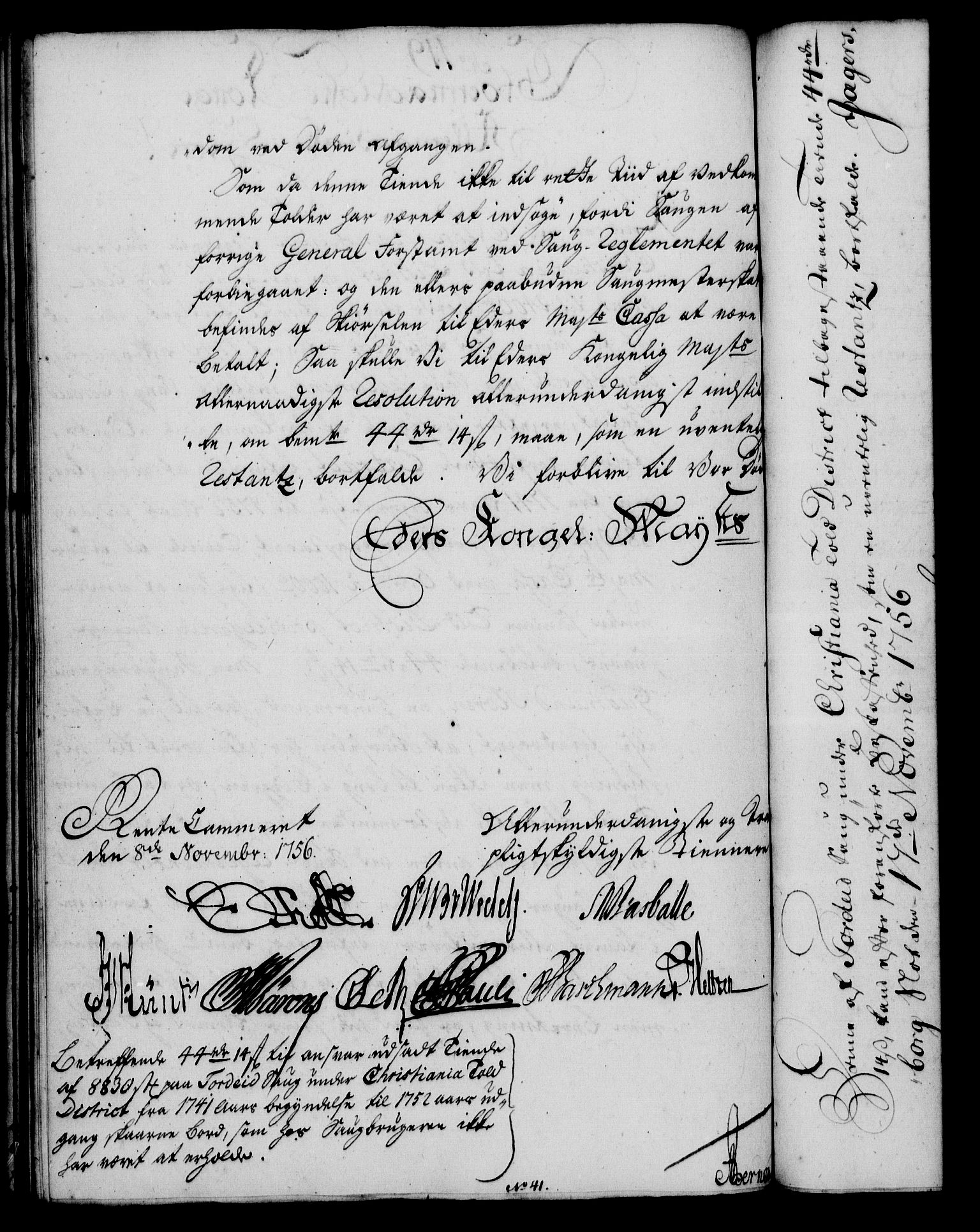 Rentekammeret, Kammerkanselliet, AV/RA-EA-3111/G/Gf/Gfa/L0038: Norsk relasjons- og resolusjonsprotokoll (merket RK 52.38), 1756, p. 595