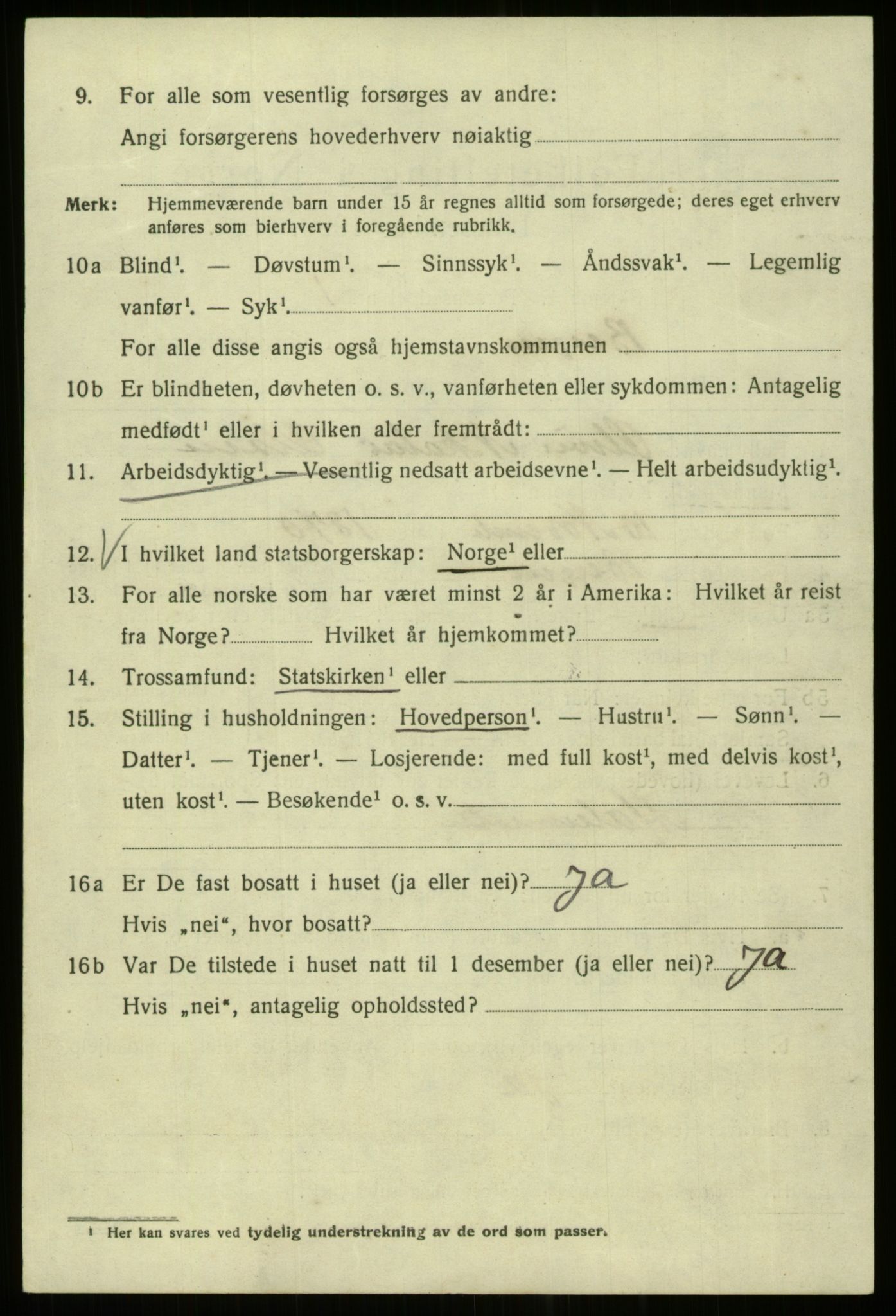 SAB, 1920 census for Bergen, 1920, p. 112347