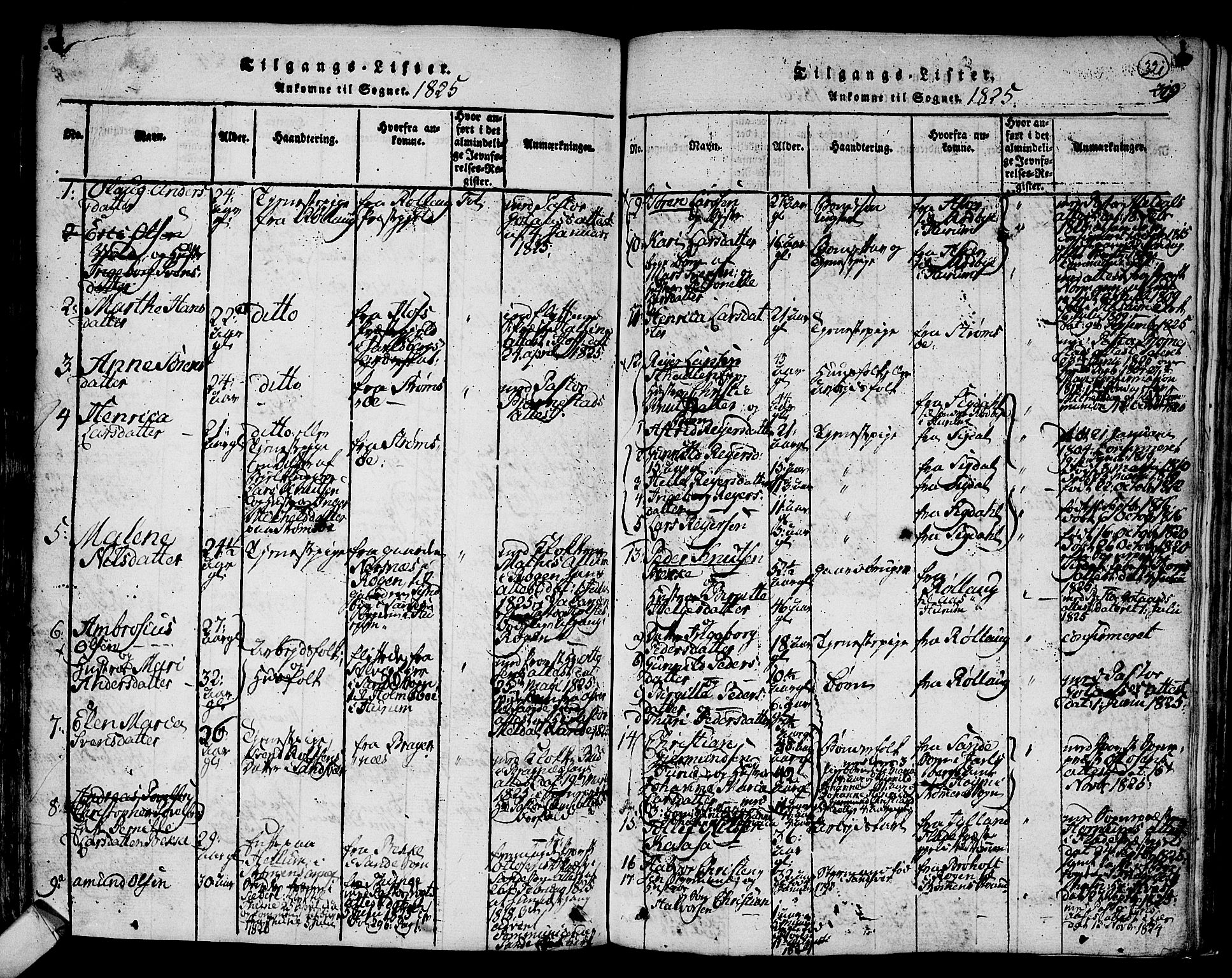Hurum kirkebøker, SAKO/A-229/F/Fa/L0009: Parish register (official) no. 9, 1816-1826, p. 321
