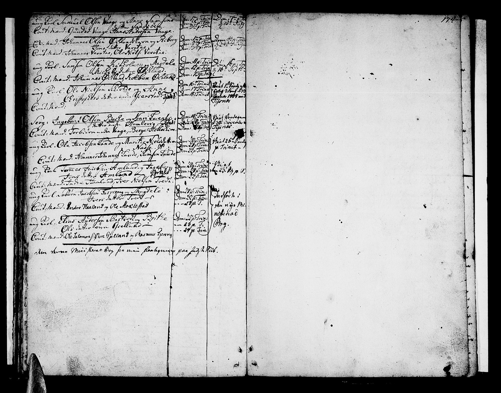Tysnes sokneprestembete, SAB/A-78601/H/Haa: Parish register (official) no. A 2 /1, 1732-1804, p. 174