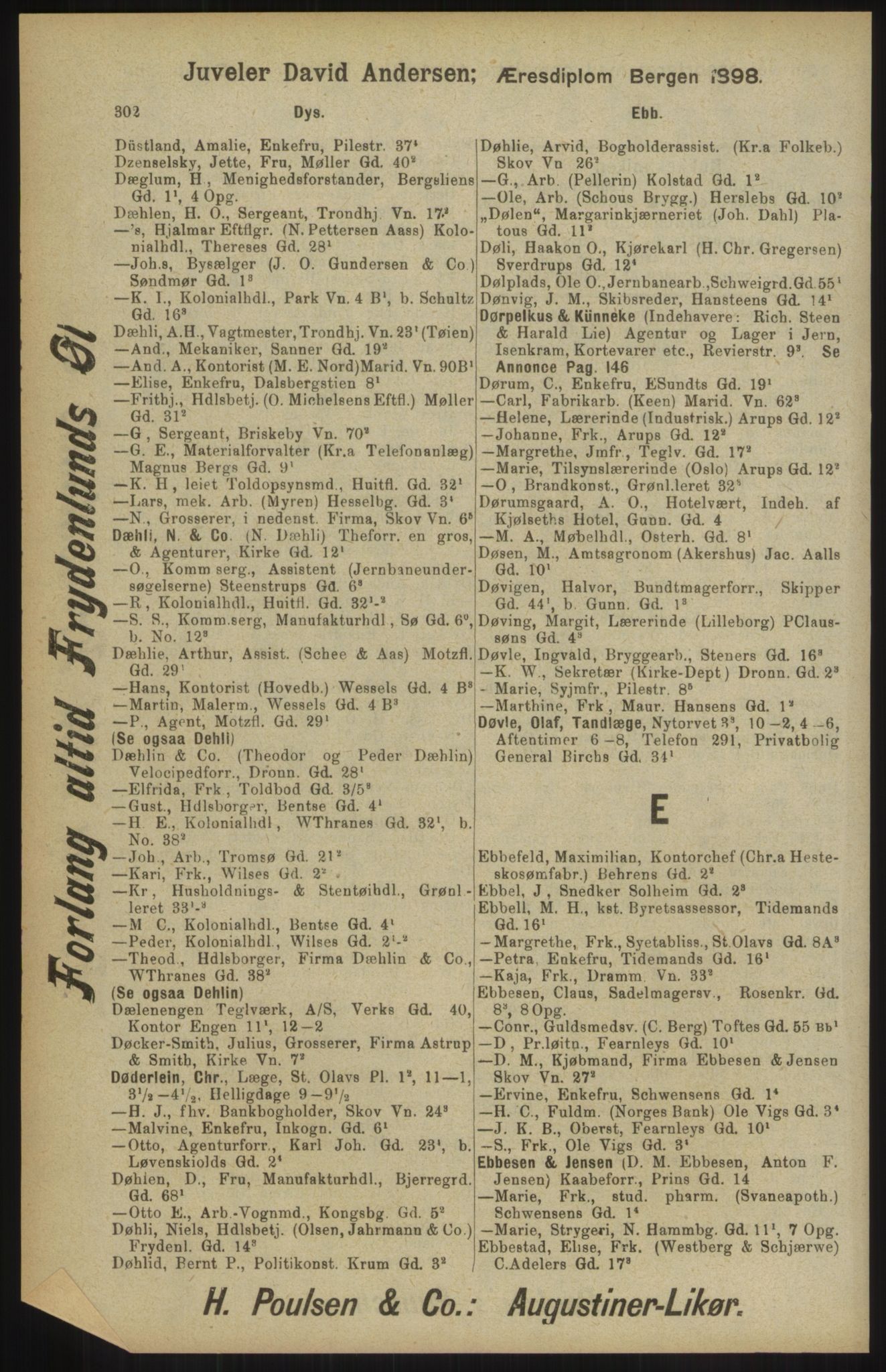 Kristiania/Oslo adressebok, PUBL/-, 1904, p. 302