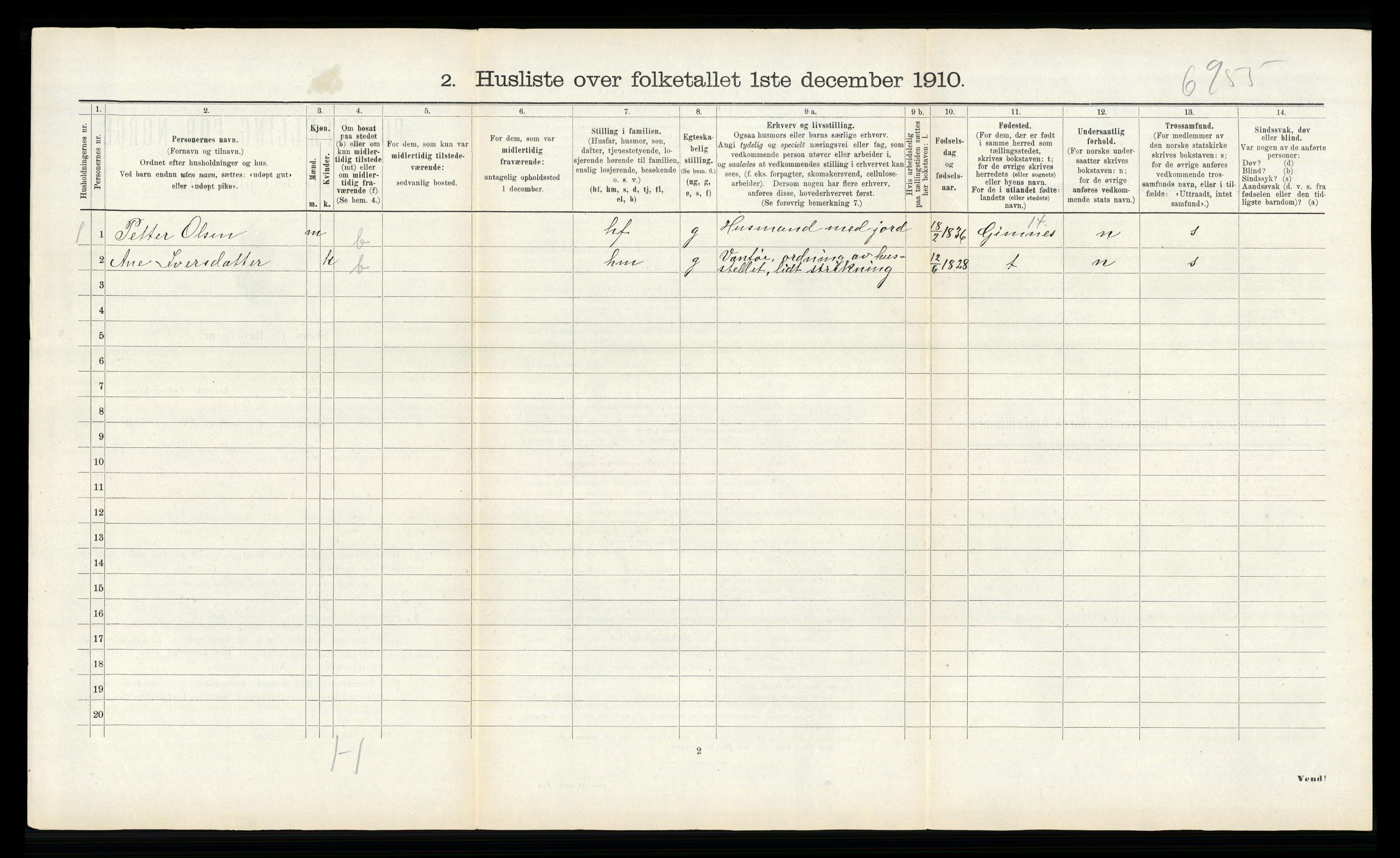 RA, 1910 census for Bolsøy, 1910, p. 748