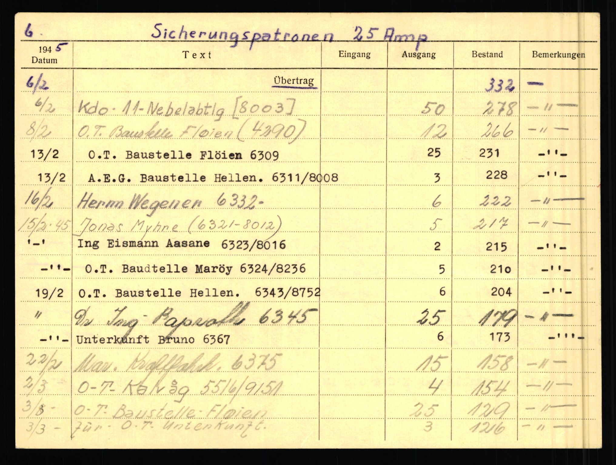 Tyske arkiver, Organisation Todt (OT), Einsatzgruppe Wiking, RA/RAFA-2188/2/H/Hd/Hda/L0029/0002: Diverse, Zone Bergen / Diverse, 1940-1945, p. 155