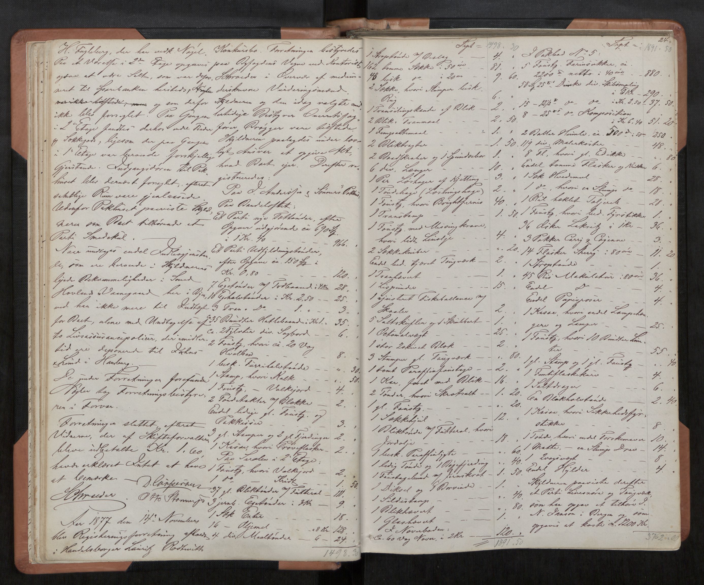 Ålesund byfogd, AV/SAT-A-4384/0001/03/03C/L0003: Registreringsprotokoll, 1876-1892, p. 24