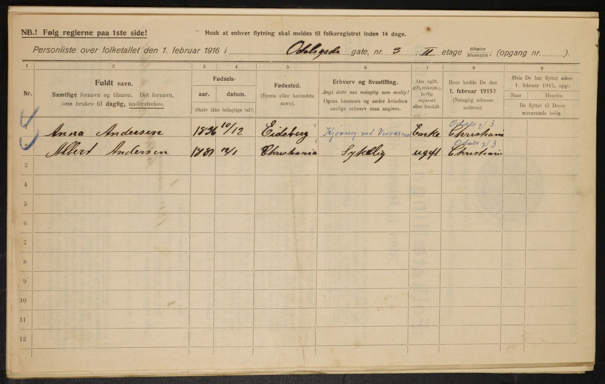 OBA, Municipal Census 1916 for Kristiania, 1916, p. 76161