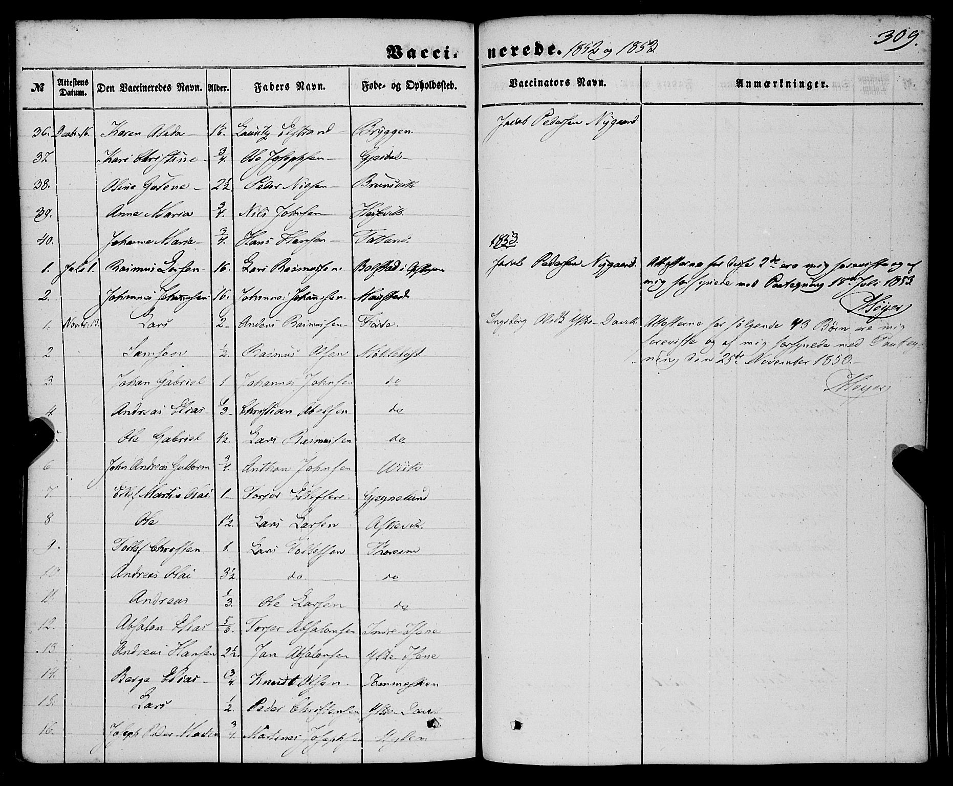 Davik sokneprestembete, AV/SAB-A-79701/H/Haa/Haaa/L0005: Parish register (official) no. A 5, 1850-1866, p. 309